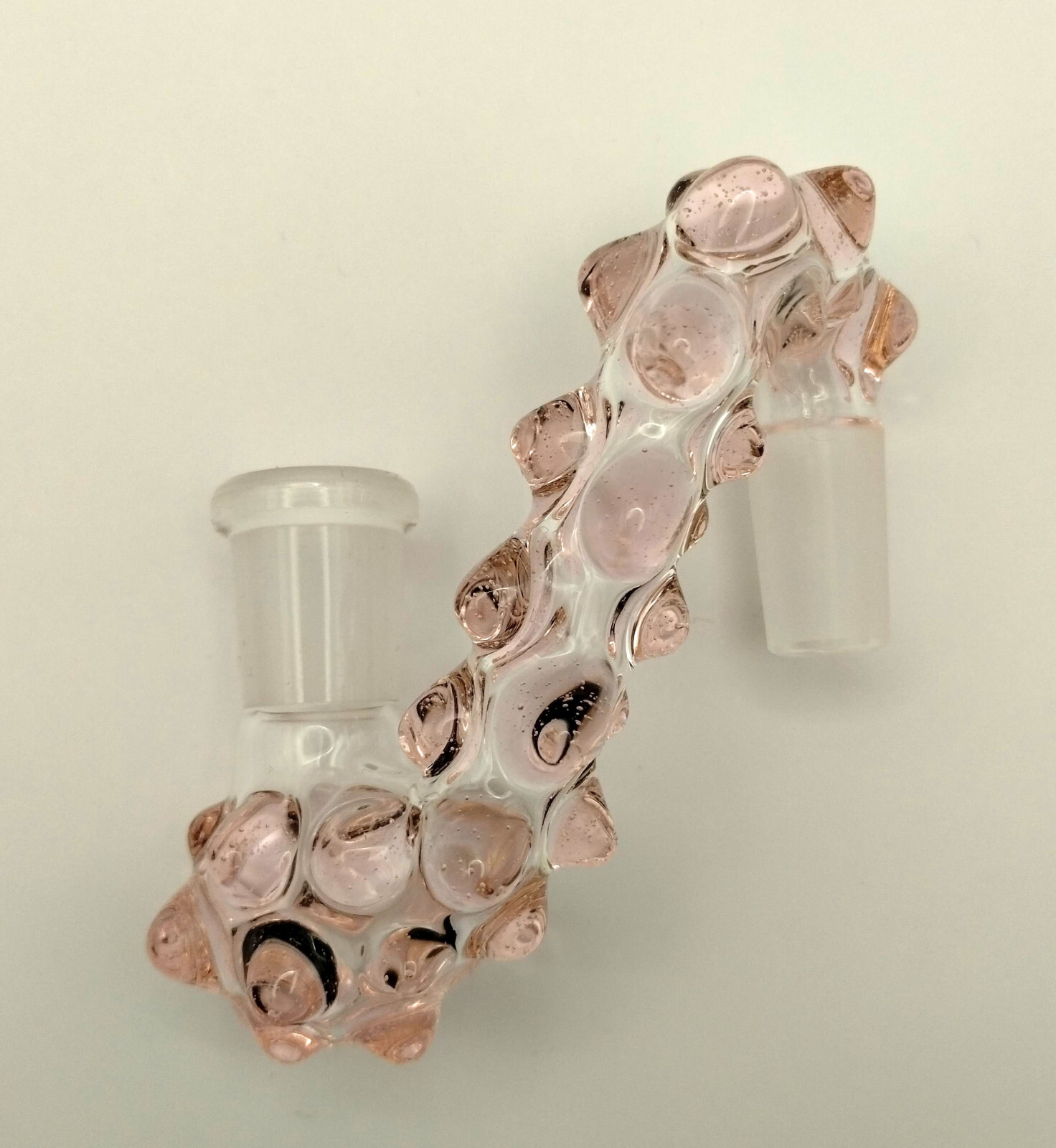 14mm Peach Pink Glass Drop Down Attachment Adapter