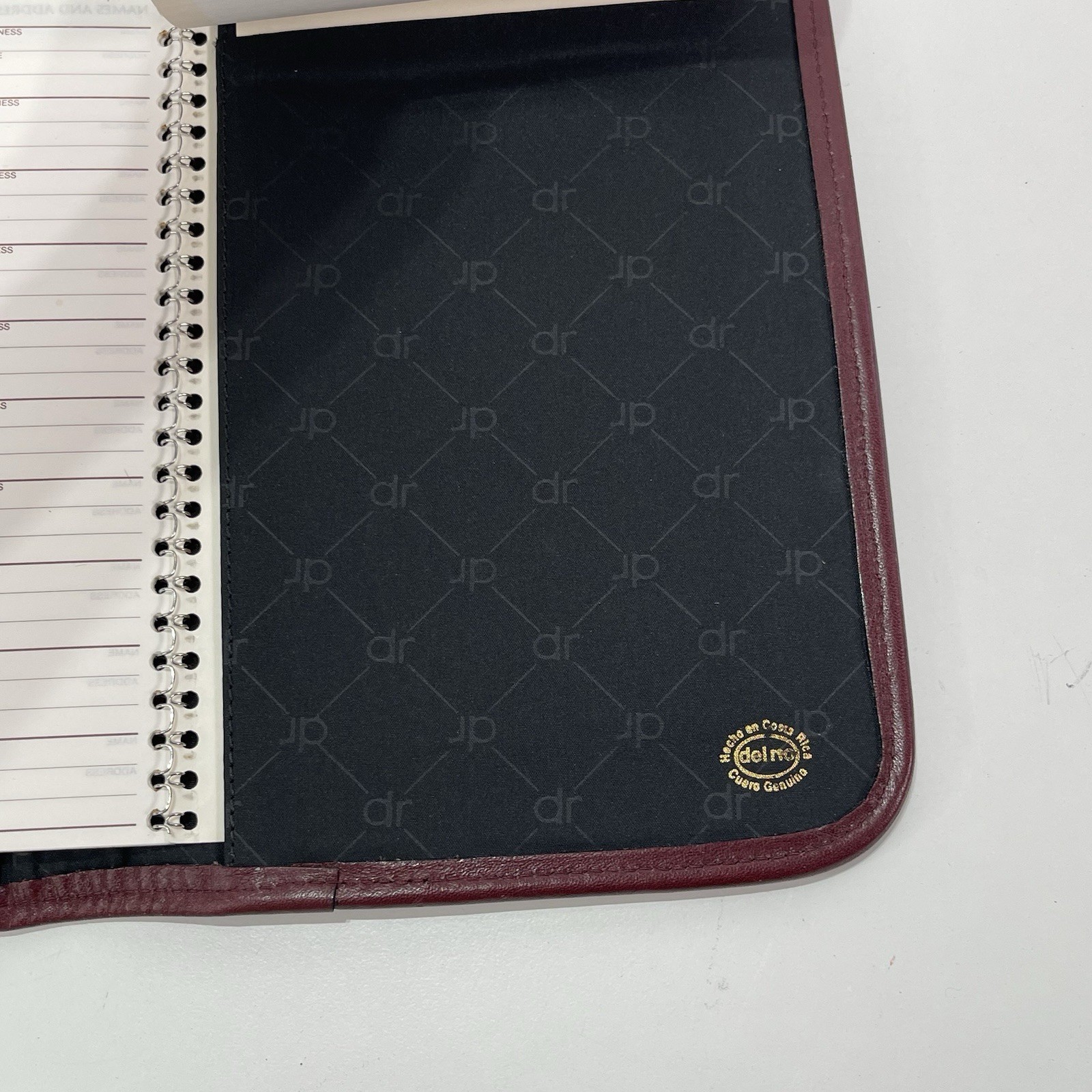 Vintage Del Rio Leathers Planner Organizer Burgundy Leather Notepad 10×6»