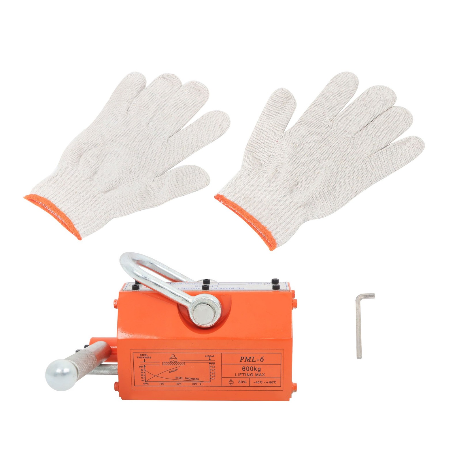 1320LBS 600kg Steel Magnetic Lifter Heavy Duty Crane Hoist, 2 Safety Factor
