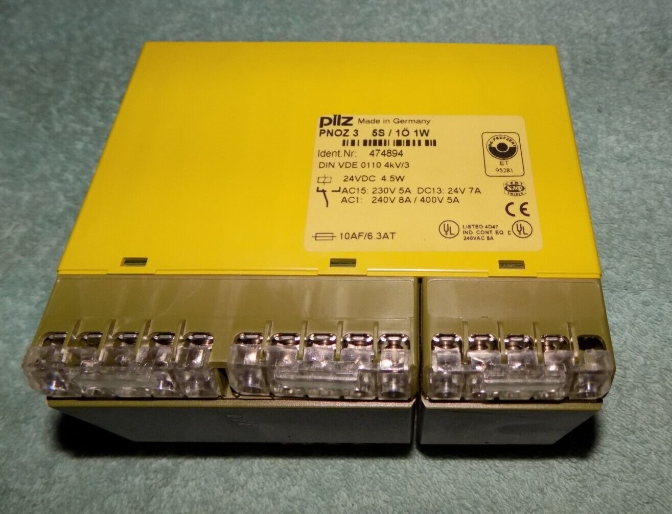 New Pilz PNOZ 3 5S 1O 1W Monitoring Relay Nr. 474894