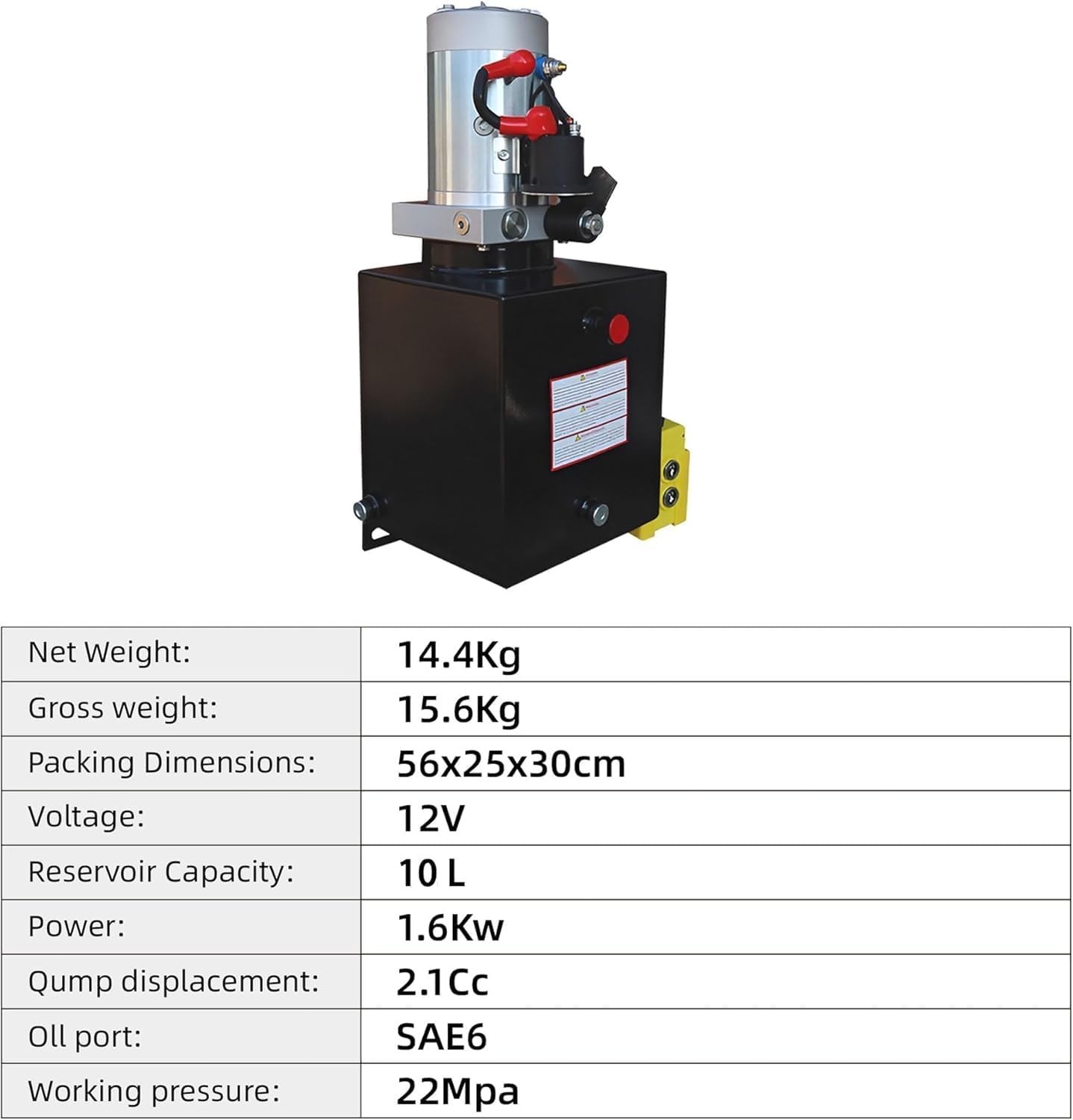Single Acting Hydraulic Pump 10 Quart Hydraulic Power Units 12V DC SAE