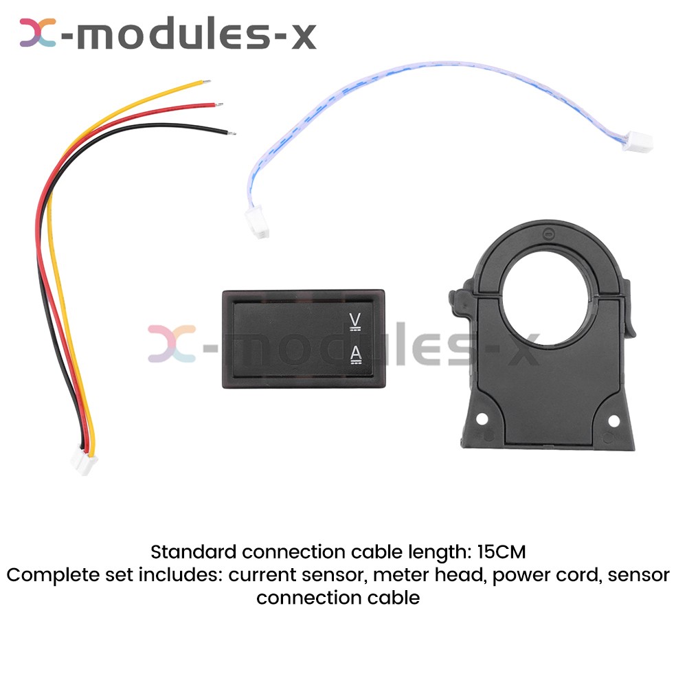 DC0-300V 50/100/200/400A Digital Current Voltage Meter Hall Ammeter Voltmeter