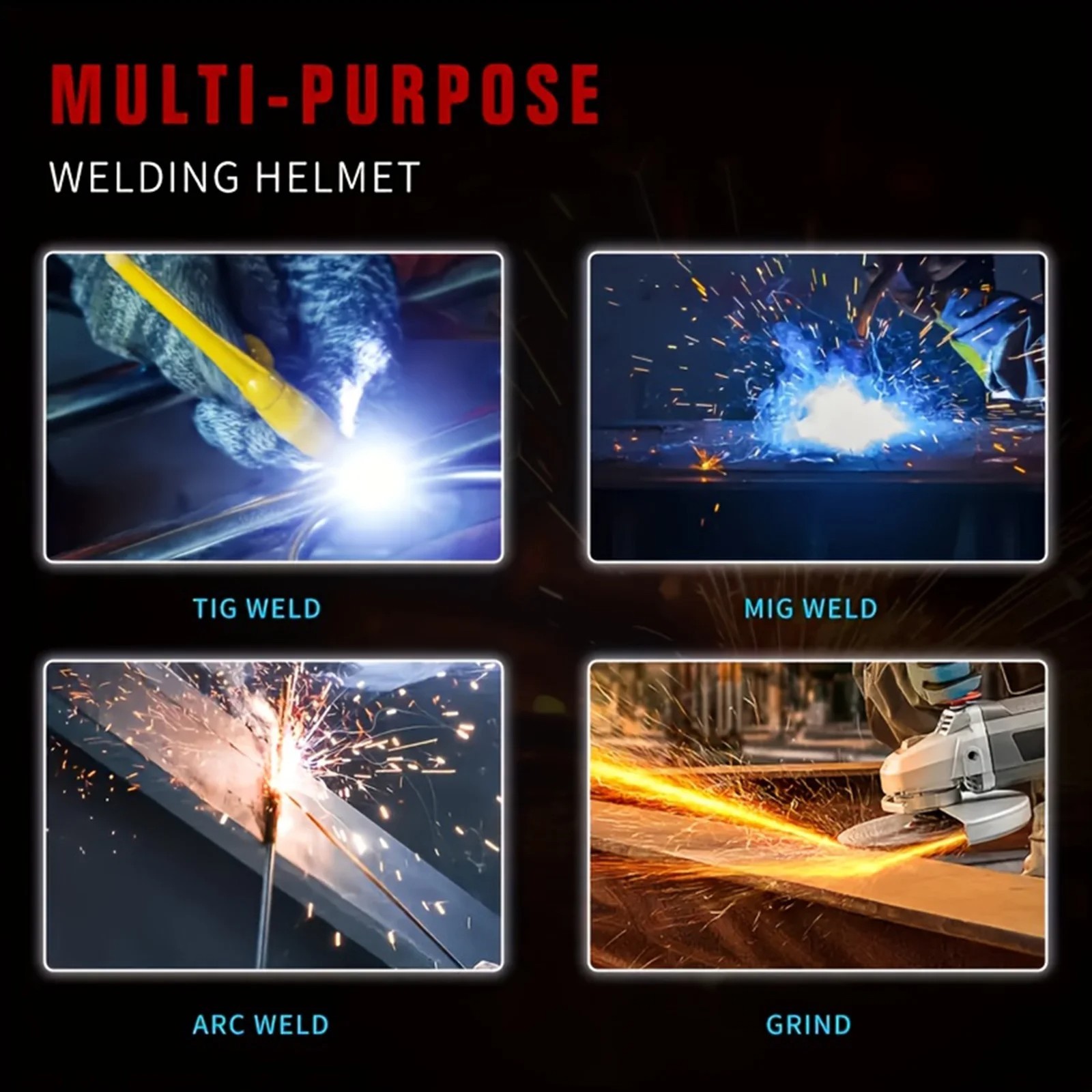 True Color Auto Darkening Welding Helmet – Multi-Process Welding & Grinding