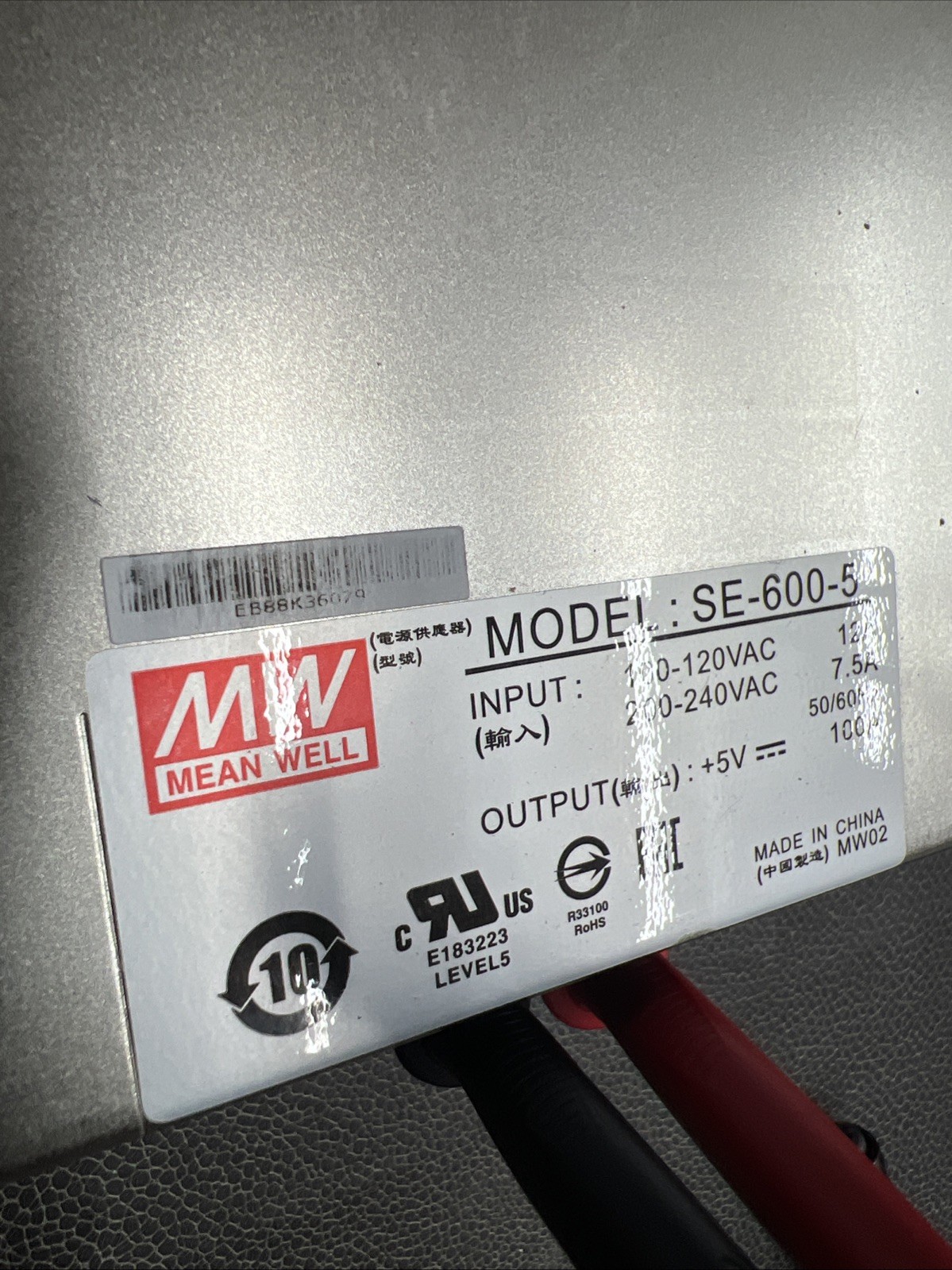 Mean Well SE-600-5 Power Supply 5V DC 100A 500W No Box Tested 100% Good