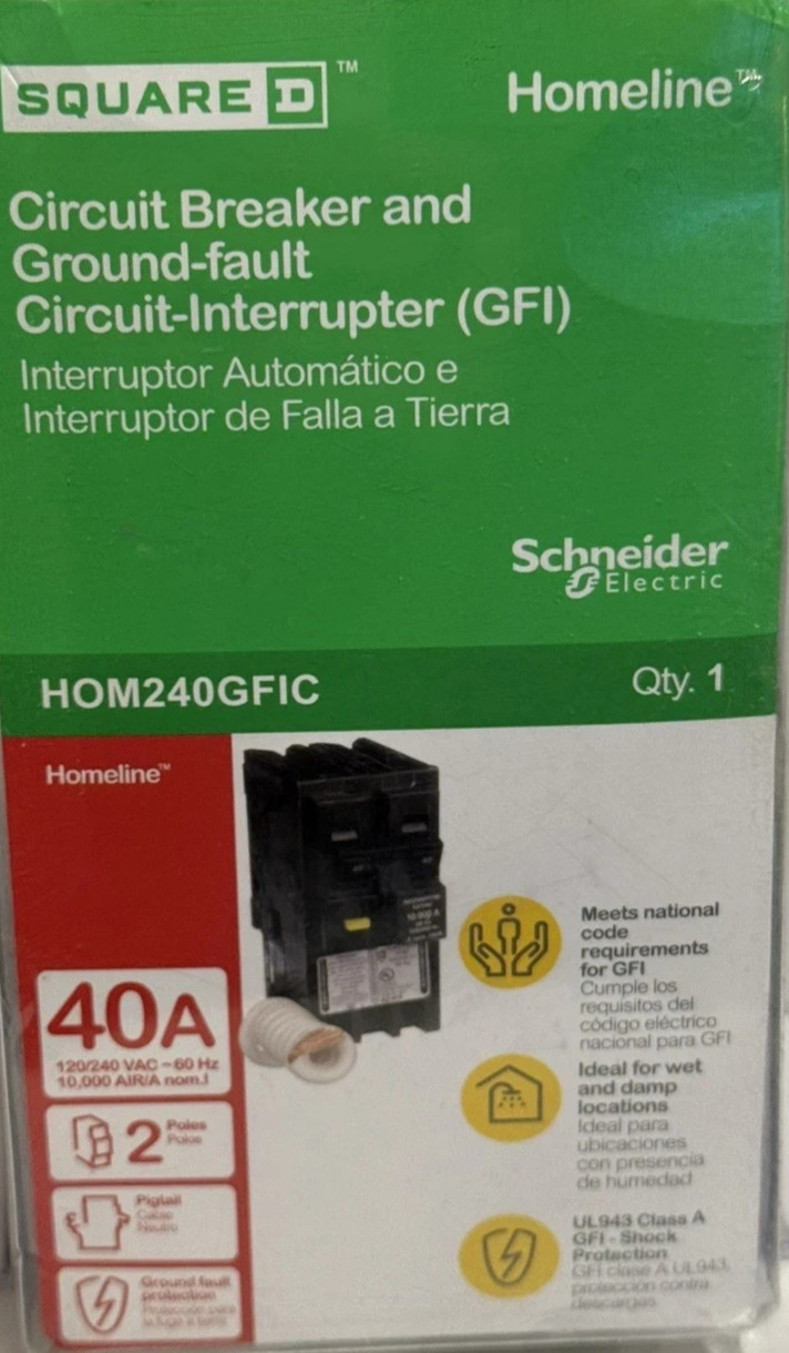 New Square D HOM240GFIC Mini Circuit Breaker
