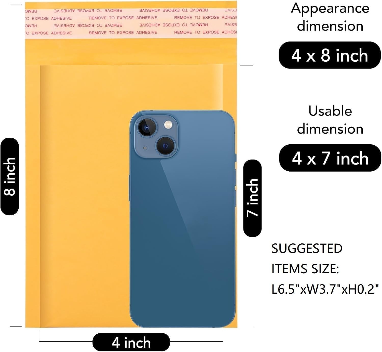 Waterproof and Dust Resistant Padded Mailers 4×8” – 50 Pack for E-commerce