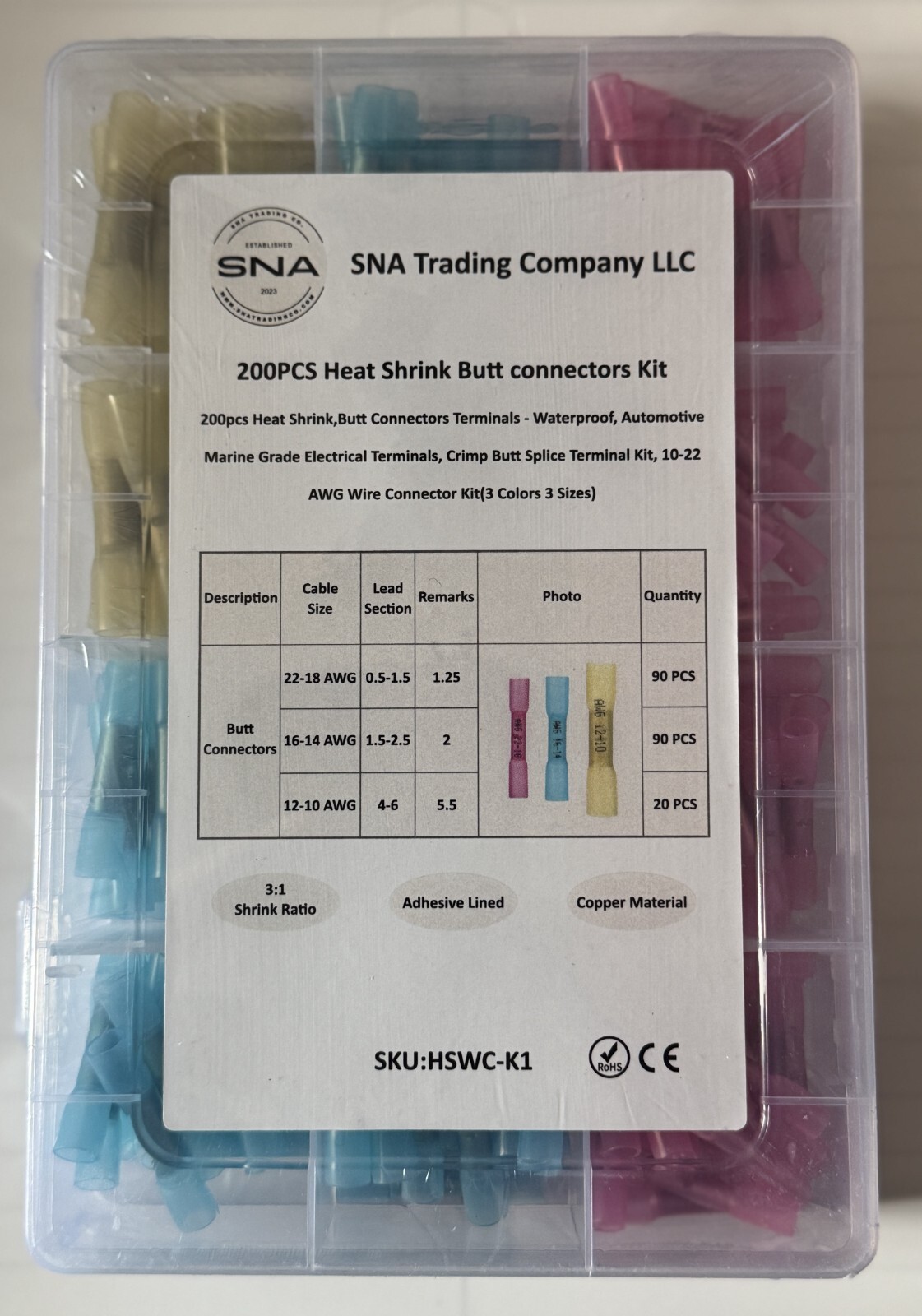 Heat Shrink Wiring Connectors For Automotive Marine Electrical Wiring Connection