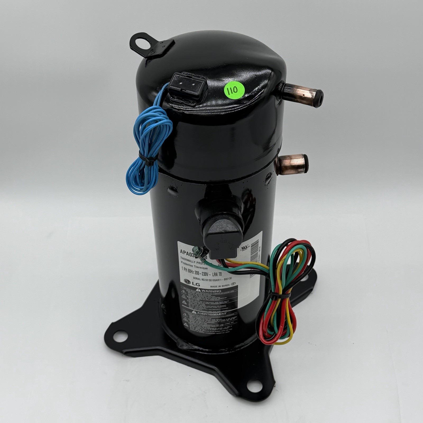 LG APA032KAB APA032KAC Scroll Compressor 32,000 BTU R410A 1 PH 208/230V