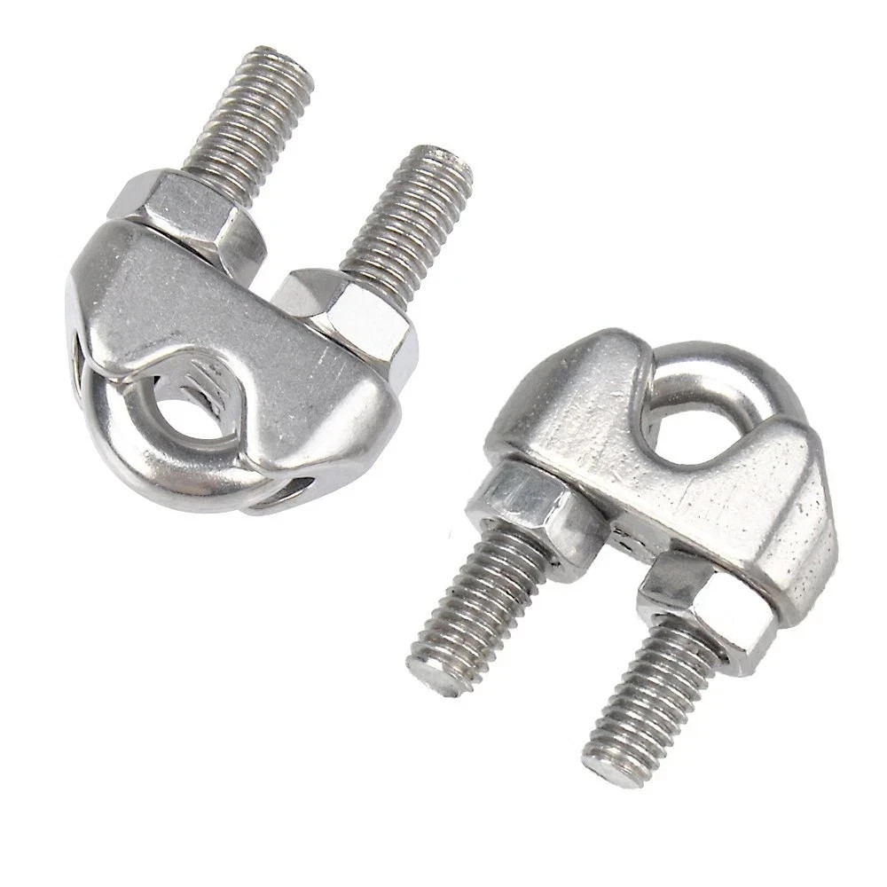 20PCS M5 3/16 Stainless Steel Wire Rope Cable Clip Clamp U-Bolt Clamp Kit