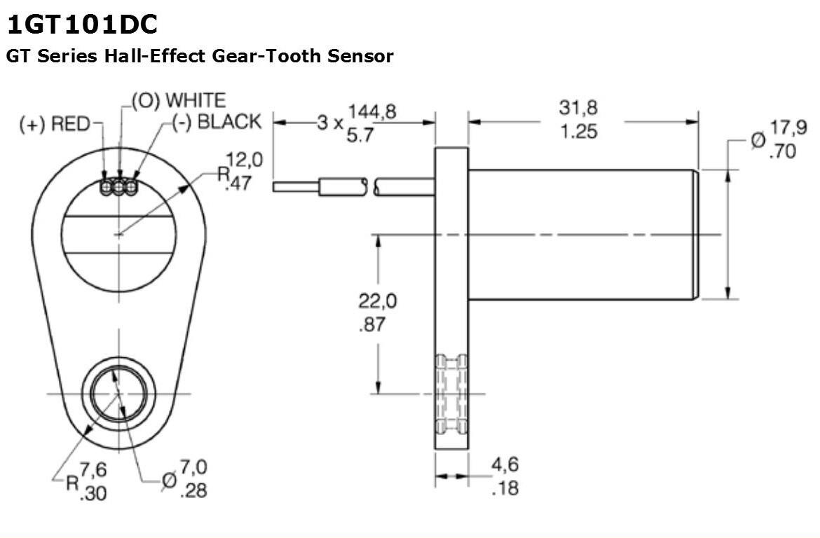 Hall Effect Magnetic Sensor 1GT101 replaces Honeywell S&C 1GT101DC, Aftermarket