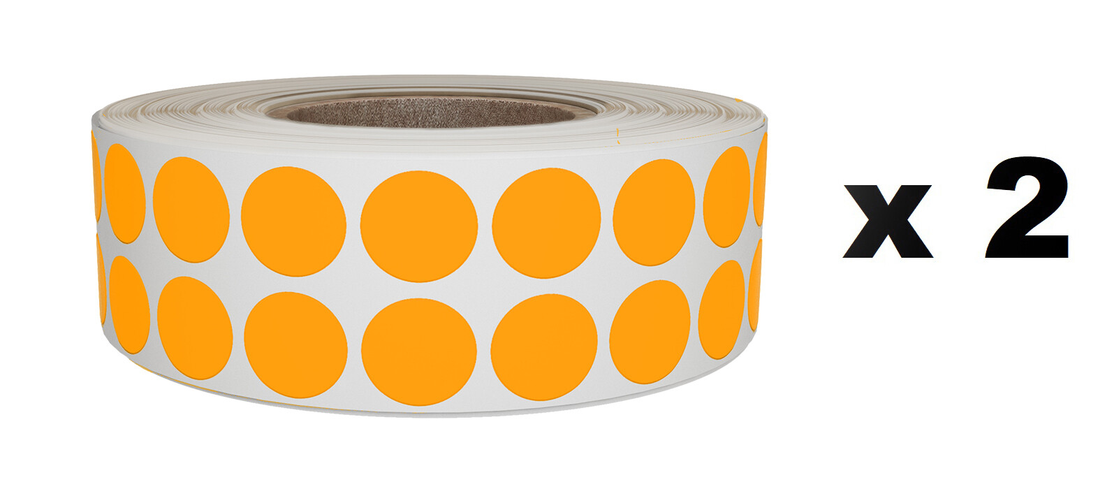 Round Circle Labels 17mm Neon Orange Color Coded Dot Stickers 2 Rolls 2440-Pack