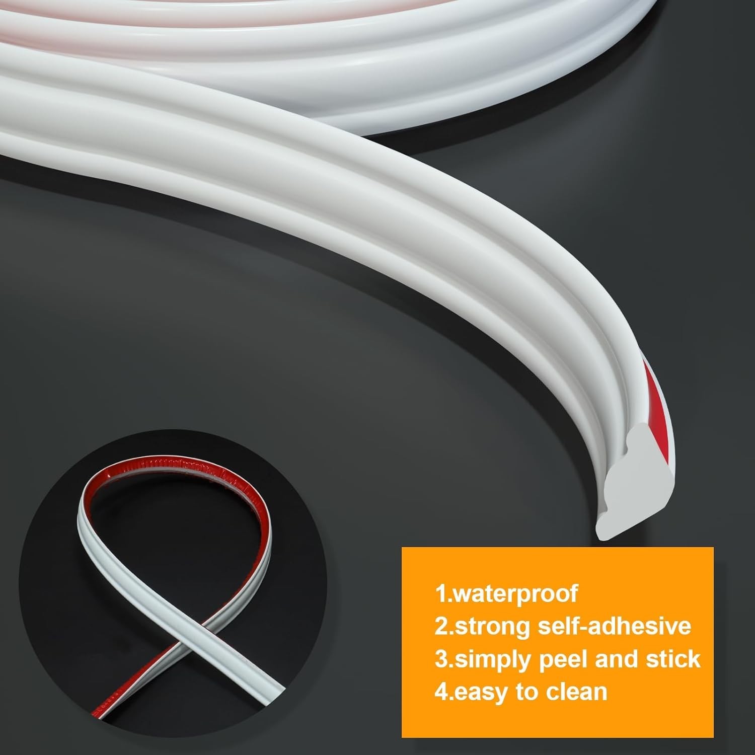 Durable Peel and Stick Trim Strip for Molding – 3/4″ x 16 Ft, Ideal for Any Room