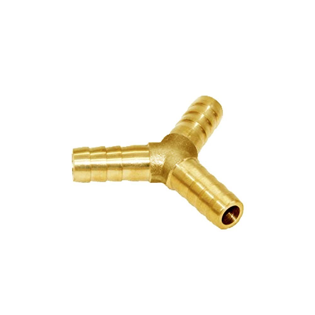 Joywayus 3/8 Hose Barb Y Shaped 3 Way Union Fitting Brass for Water Fuel Air