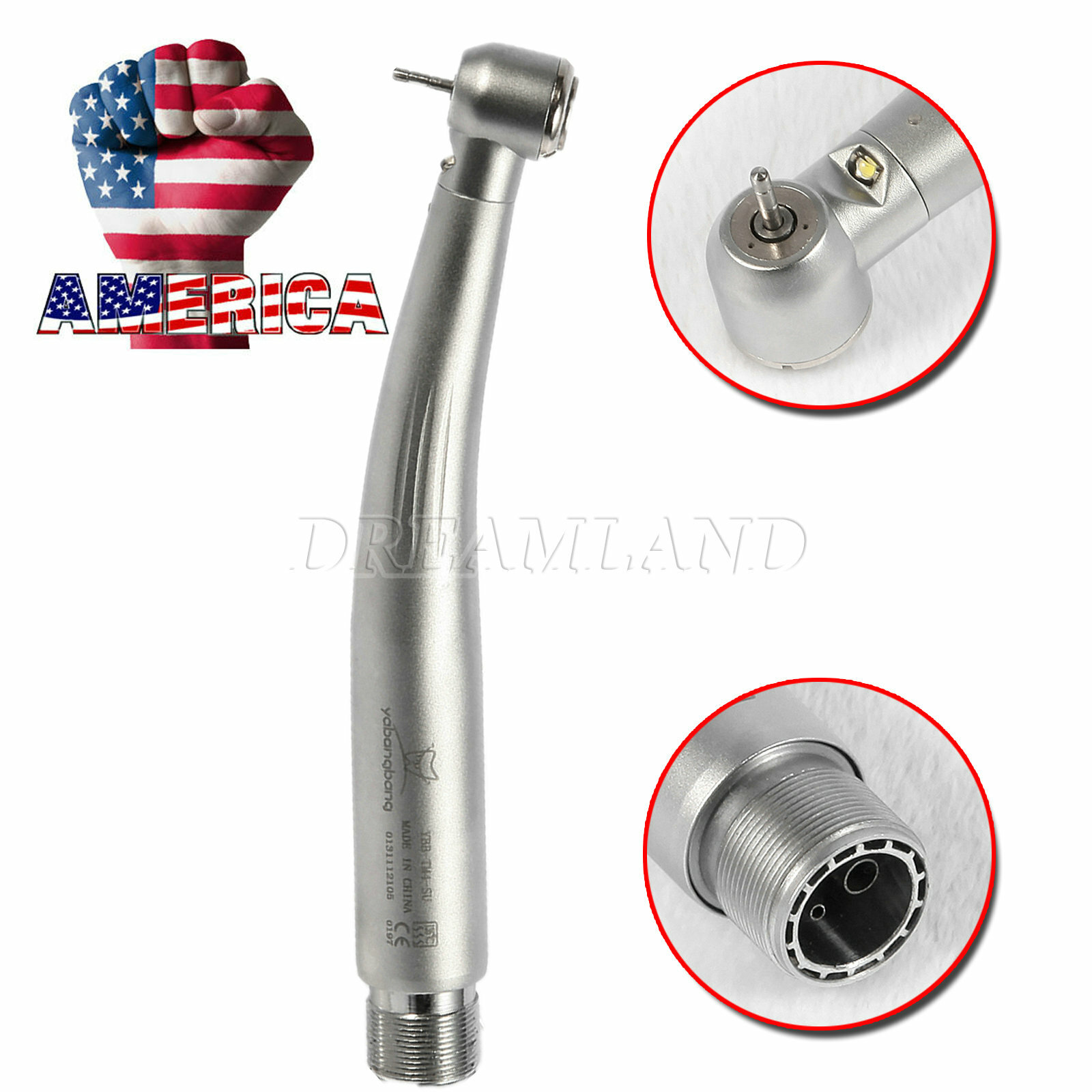 YBB STYLE LED Fiber Optic E-generator Dental Handpiece High Speed Triple 3Spray