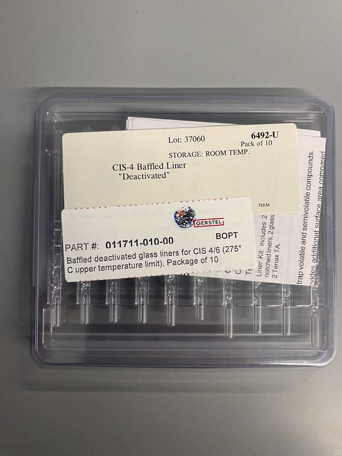 Gerstel CIS-4/6 Baffled, deactivated glass inlet liner, 1.5mm x 3.0 x 71