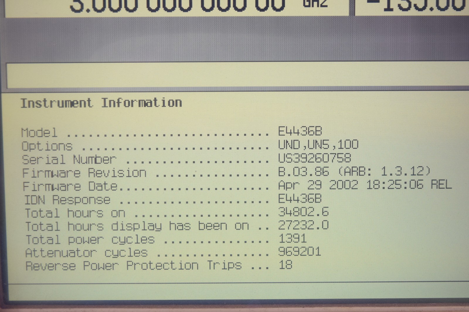 Agilent E4436B /100/UN5/UND ESG-DP Series Signal Generator 250kHz – 3GHz