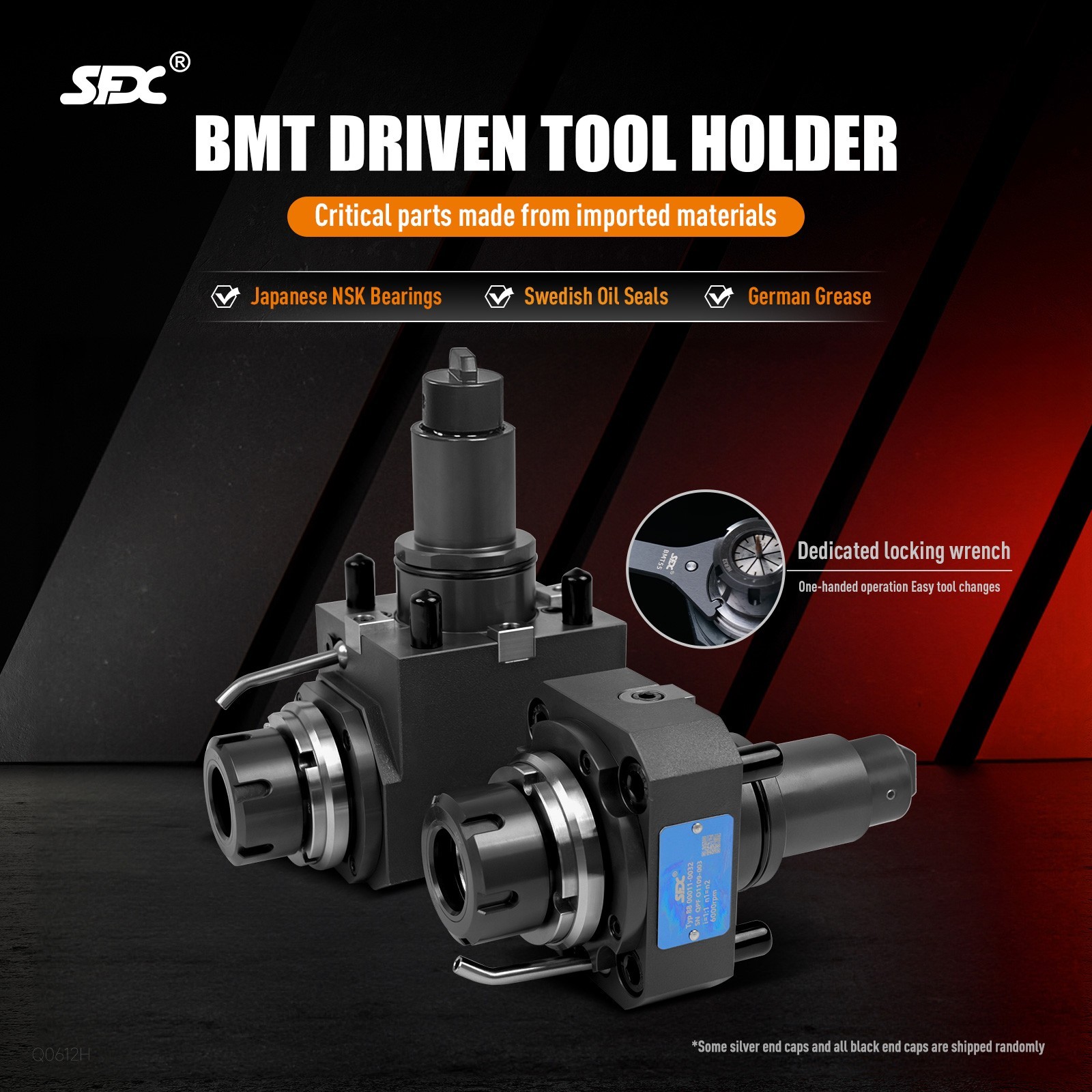 SFX BMT 55-0°-ER32 External Lock BMT Driven Tool Holders High Load Capacity New