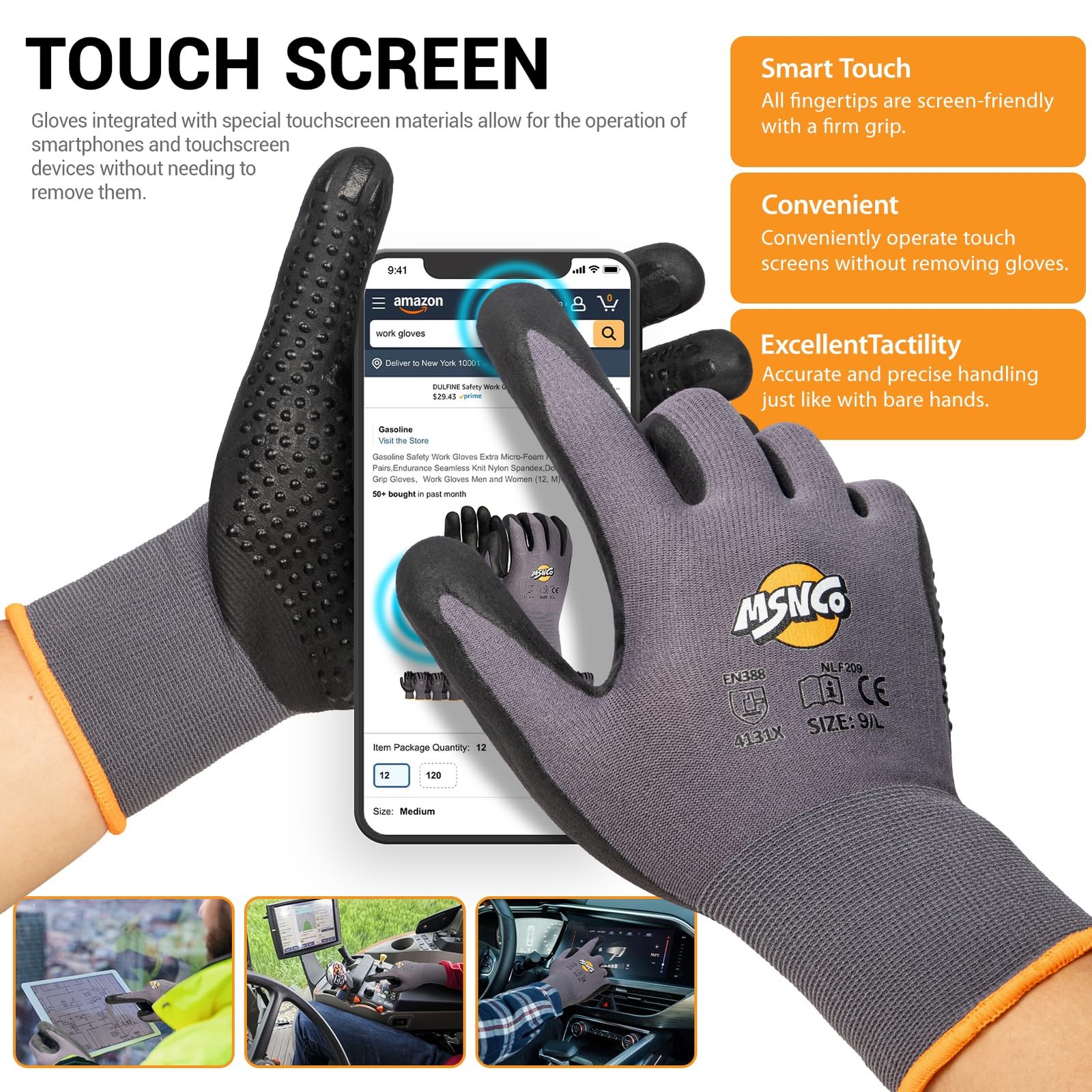 Safety Work Gloves 6/12 Pairs Micro Foam Nitrile Coated Endurance Seamless Kn…
