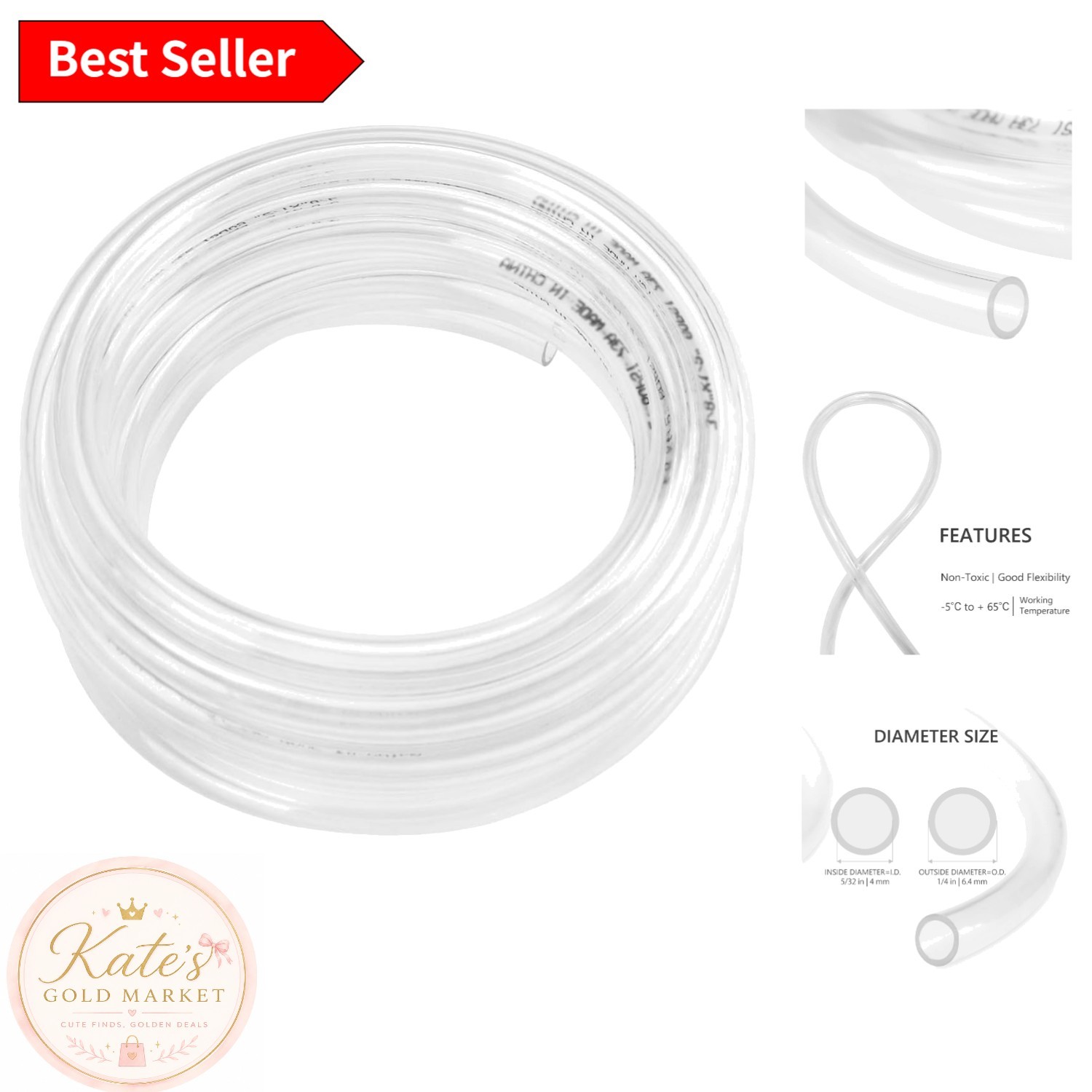 Chemical & UV Resistant 25ft Vinyl Tubing – 0.16in ID, Non-toxic and Safe