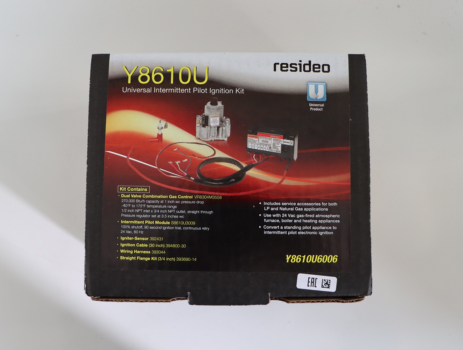 Resideo Intermittent Pilot Control Conversion Kit Y8610U6006