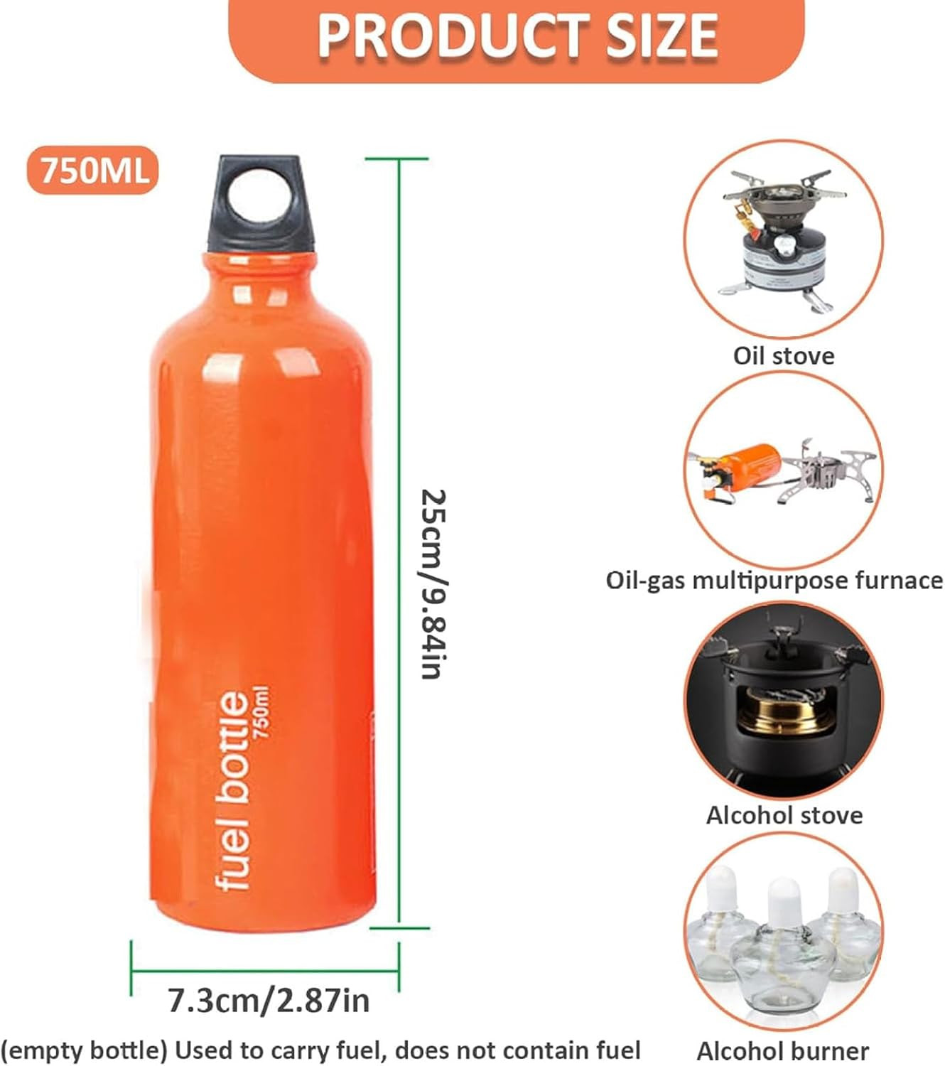 Aluminium Fuel Bottle 750Ml – Camping Fuel Container, Leak-Proof Oil Storage Can