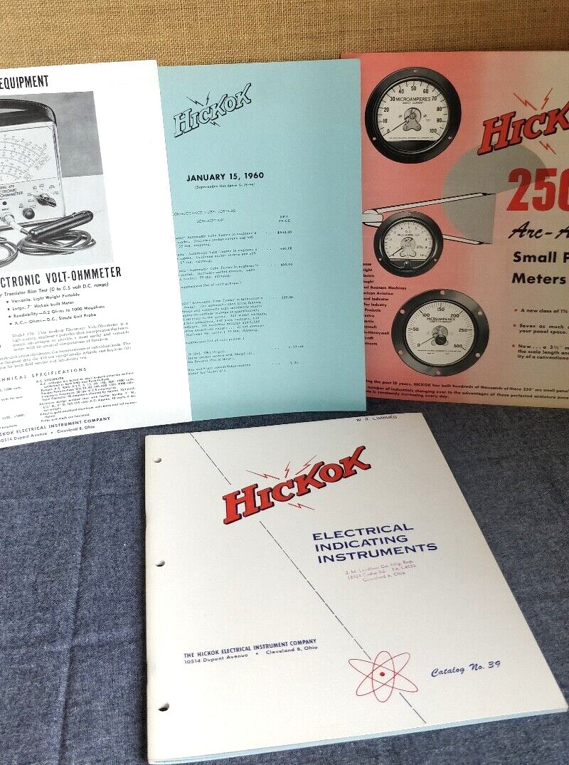 1960 Hickok Catalog No. 39 ~ Electrical Indicating Instruments + Price List +++