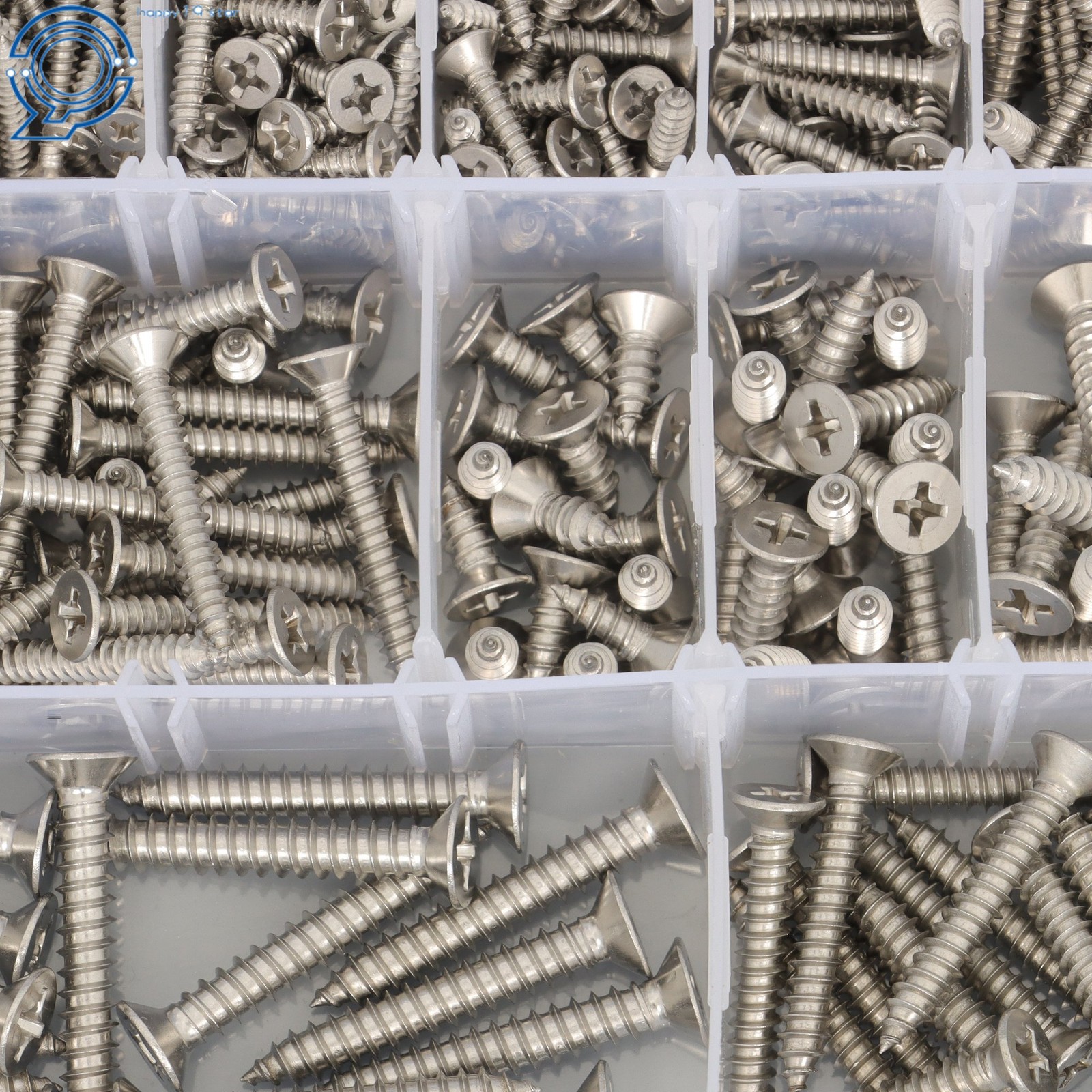 Phillips Flat Head Sheet Metal Screws, 550Piece 304 Stainless Steel Assortment