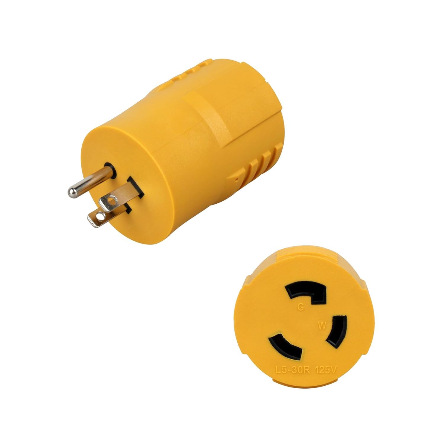 NEMA 5-15P to L5-30R RV Adapter, 30 Amp to 15 Amp 3 Prong Locking Power Plug Con