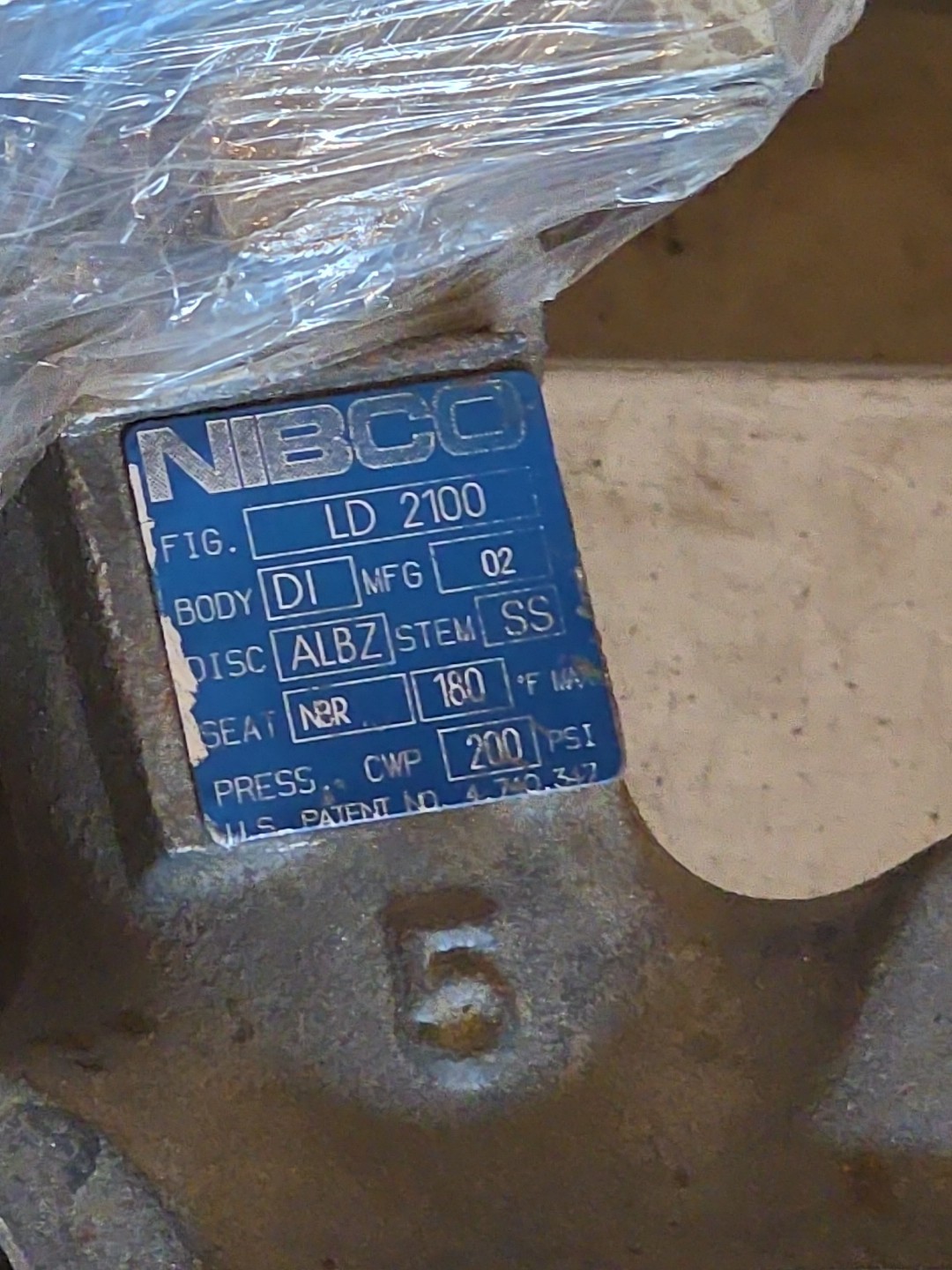 6 IN Nibco LD 120, BODY ID, NFG 02, DISK ALBZ, 200 PSI,