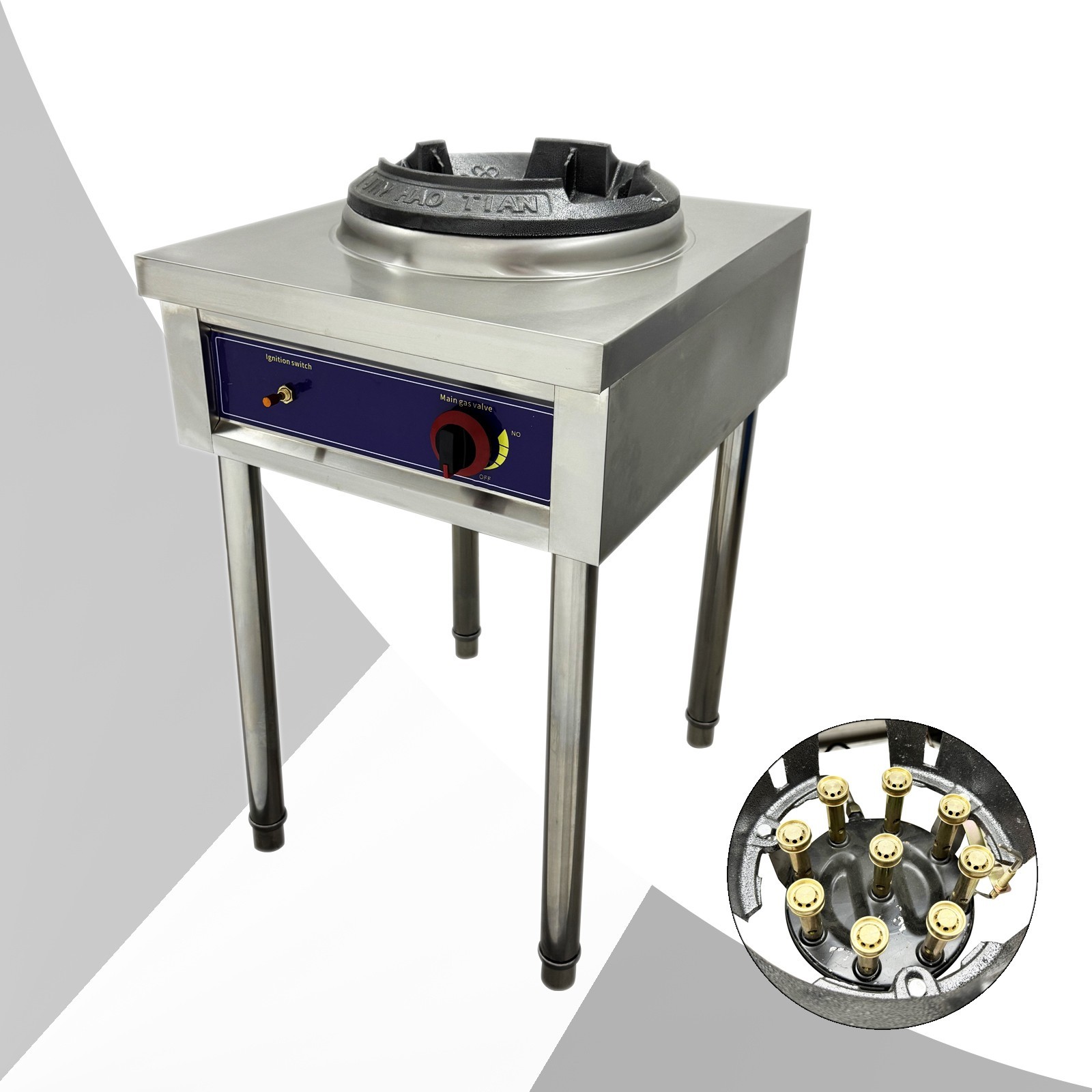 OPEN BOX 10″ LPG Commercial Wok Stove 45000BTU High Pressure Cast Iron Burner