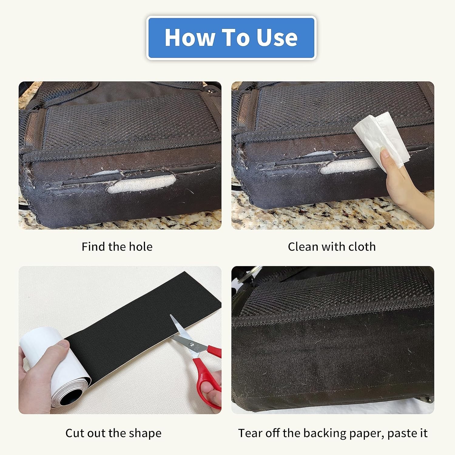 Waterproof Canvas Repair Tape – 4×63 Inch Self-Adhesive Patch for Outdoors