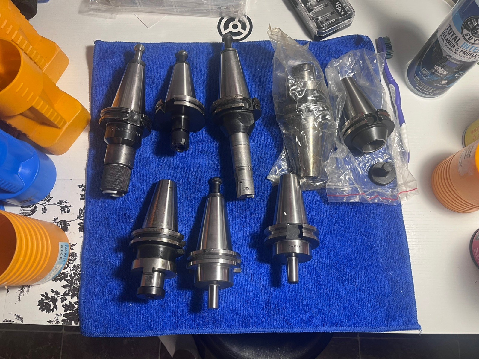 8 pieces CAT40 CNC Tool Holder Lot – ER16, End Mill Holders, Kennametal / Hertel
