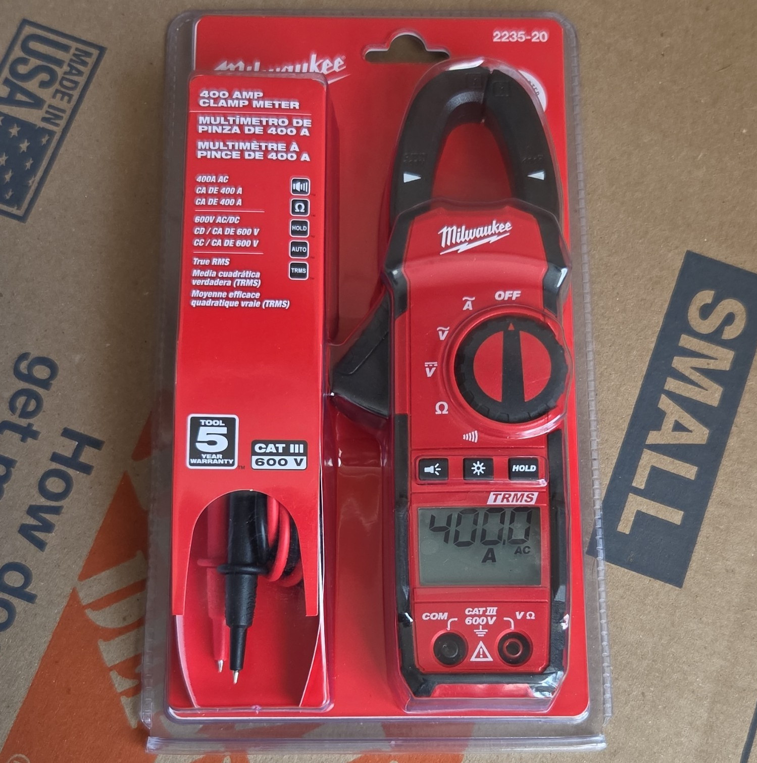 Milwaukee Clamp Meter Multimeter 2235-20 400A True RMS CAT III 600V 4000Ct