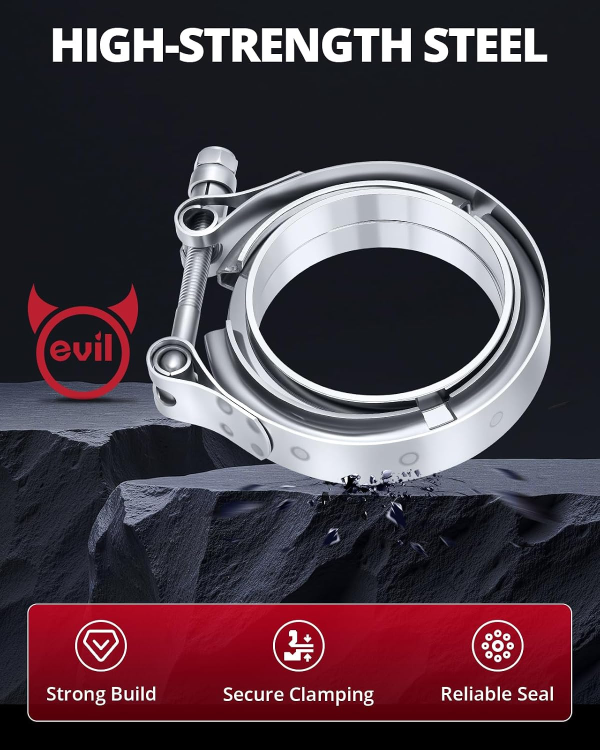 3.0 Inch V Band Clamp Stainless Steel with Flange Flat Mild Steel