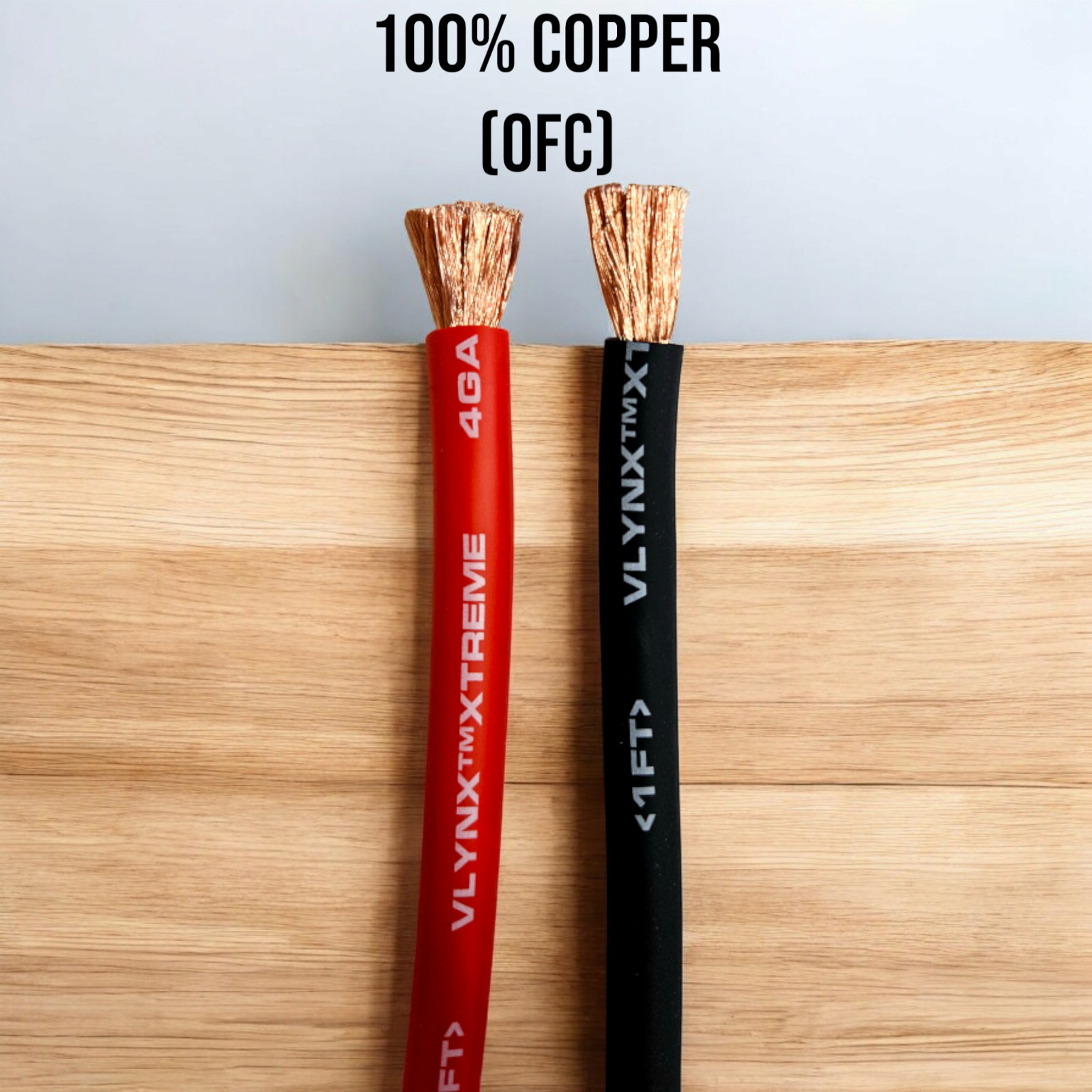Pair of 4GA AWG Red and Black Cables 100% Copper Lug Battery Inverter Solar RV
