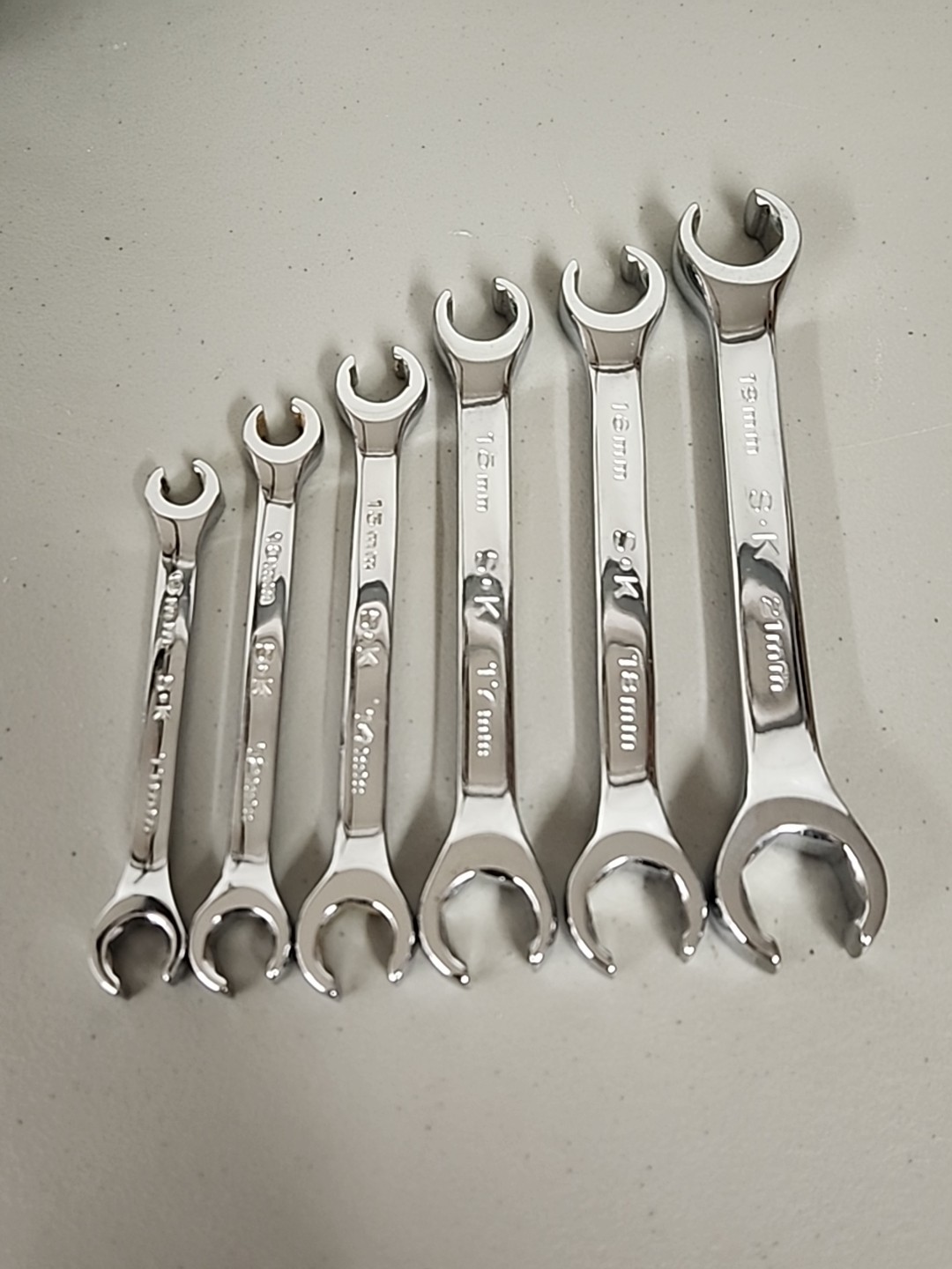 SK Tools USA 6 Piece Flare Nut Wrench Set 6 Point Metri 9MM to 21MM
