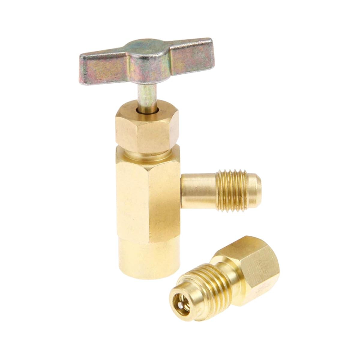 R134a A/C Refrigerant Can Tap, Puncture Style Valve Bottle Opener with 1/4″ S…