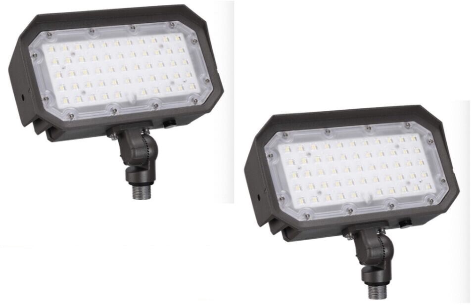 2-Pack 50W LED Flood Light for outdoor, IP65 Dim 5000K with 1/2″ NPT Knuckle