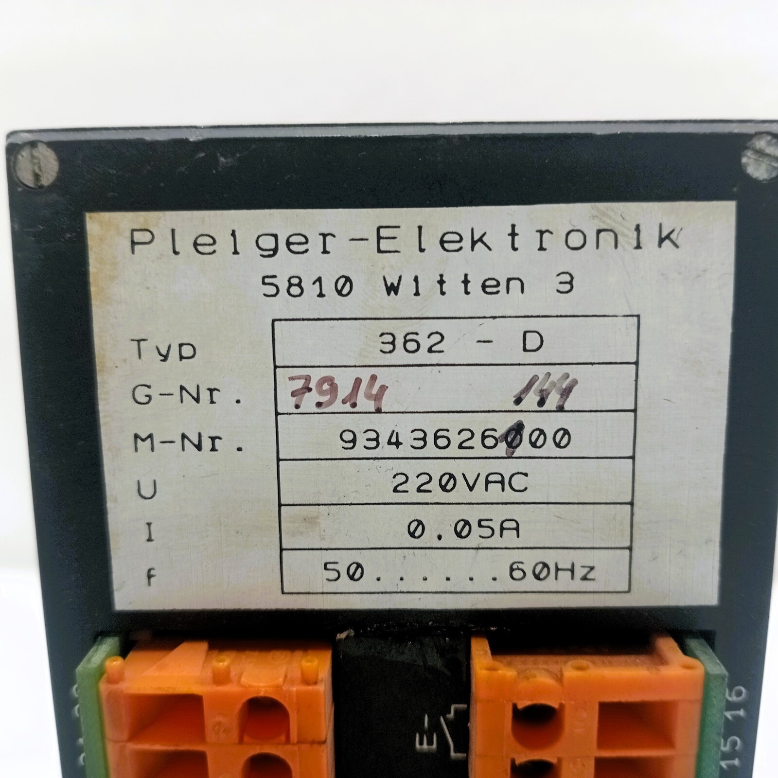 USED Pleiger-Elektronik 5810 Witten 3 Type 362-D