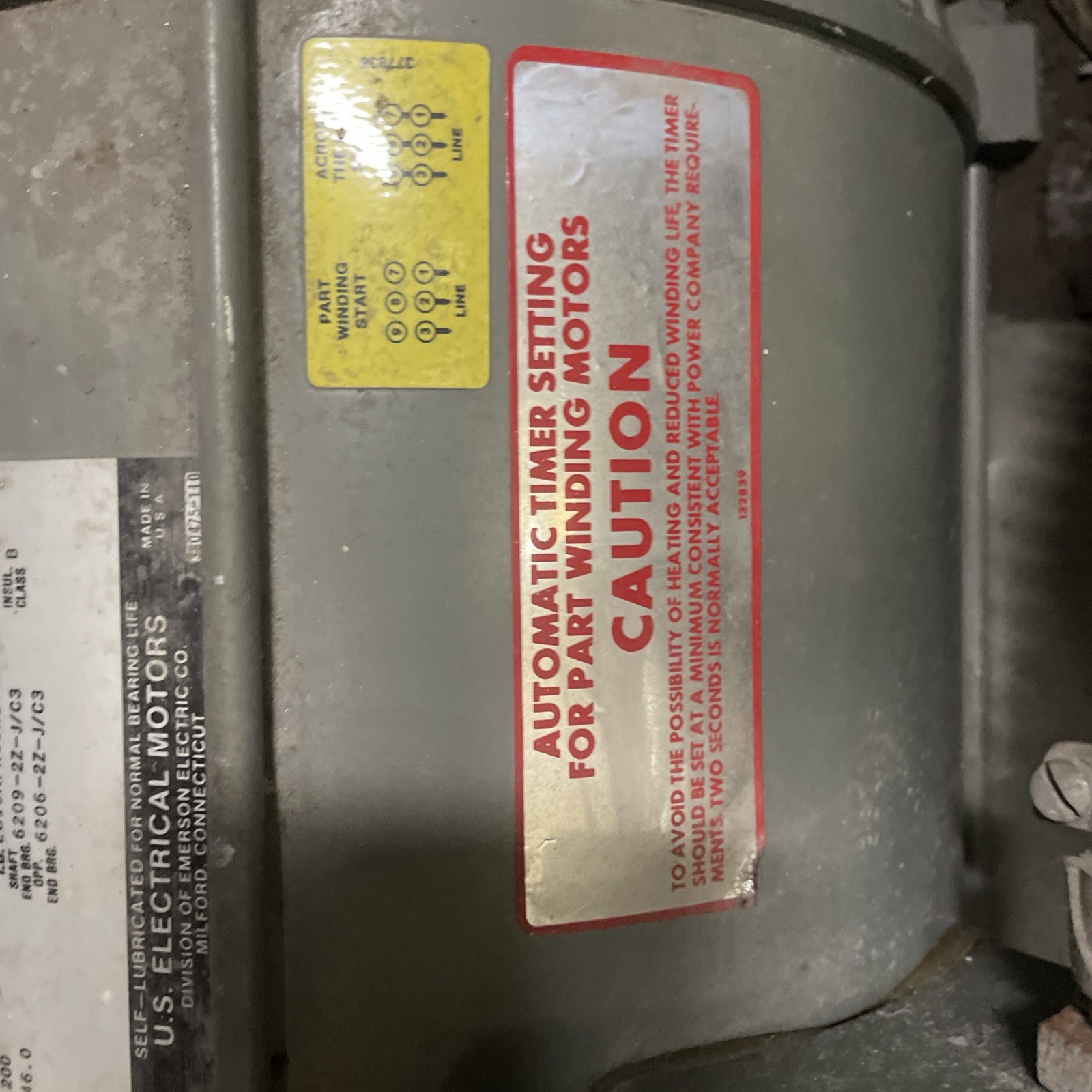 US Motors 15HP 254T 1745RPM 3PH 200V 60HZ – E819A/R06A105R055F