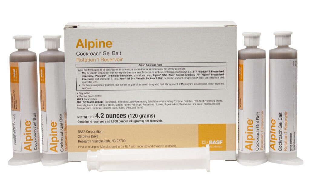 4 Tubes Alpine Cockroach German Roach Control Gel Bait Rotation 1 ~120 grams