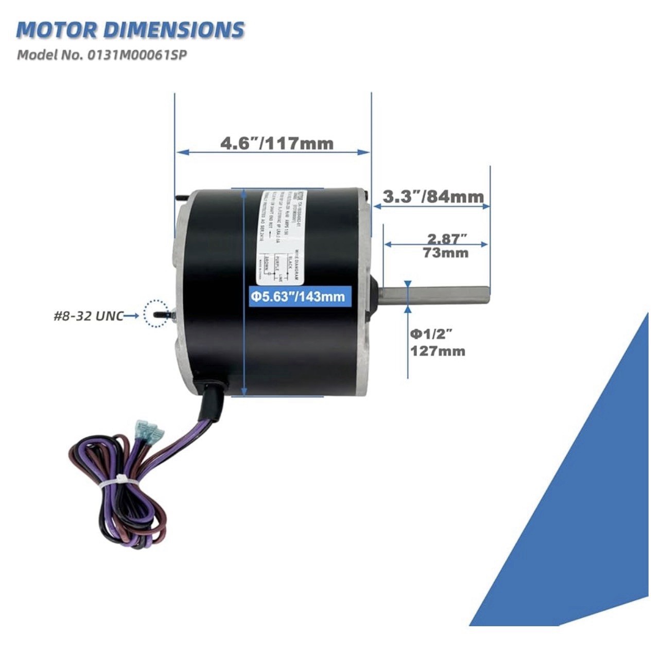 0131M00061SP 1/4HP Condenser Fan Motor For Goodman Air conditioner Amana New