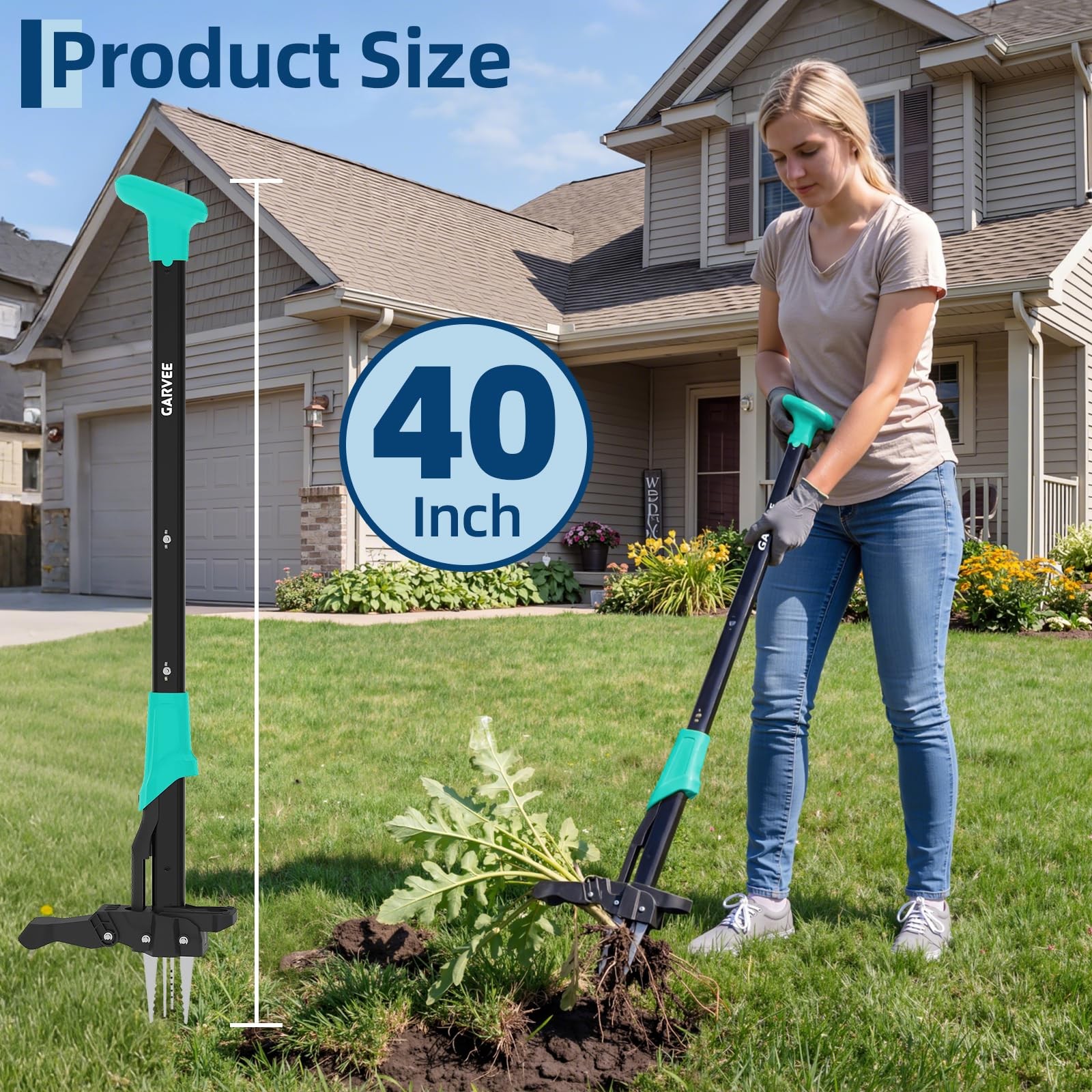 Garvee 40 Long Handle Stand Up – Gardening Hand Weeding Tool