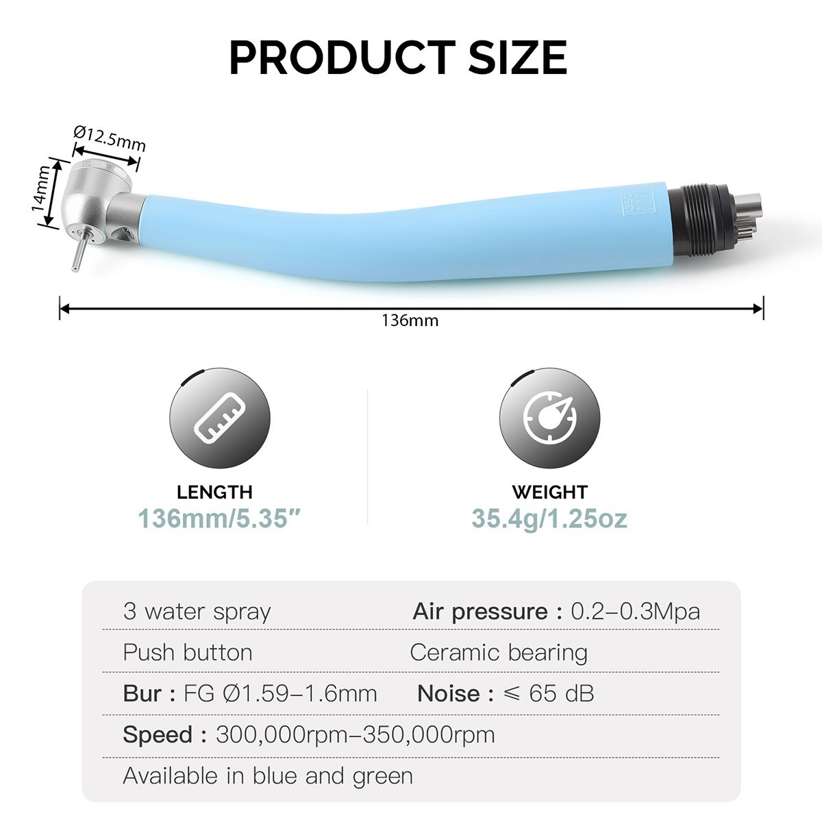 NSK Style Dental Fiber Optic LED E-generator High Speed Handpiece 2 Hole/ 4 Hole