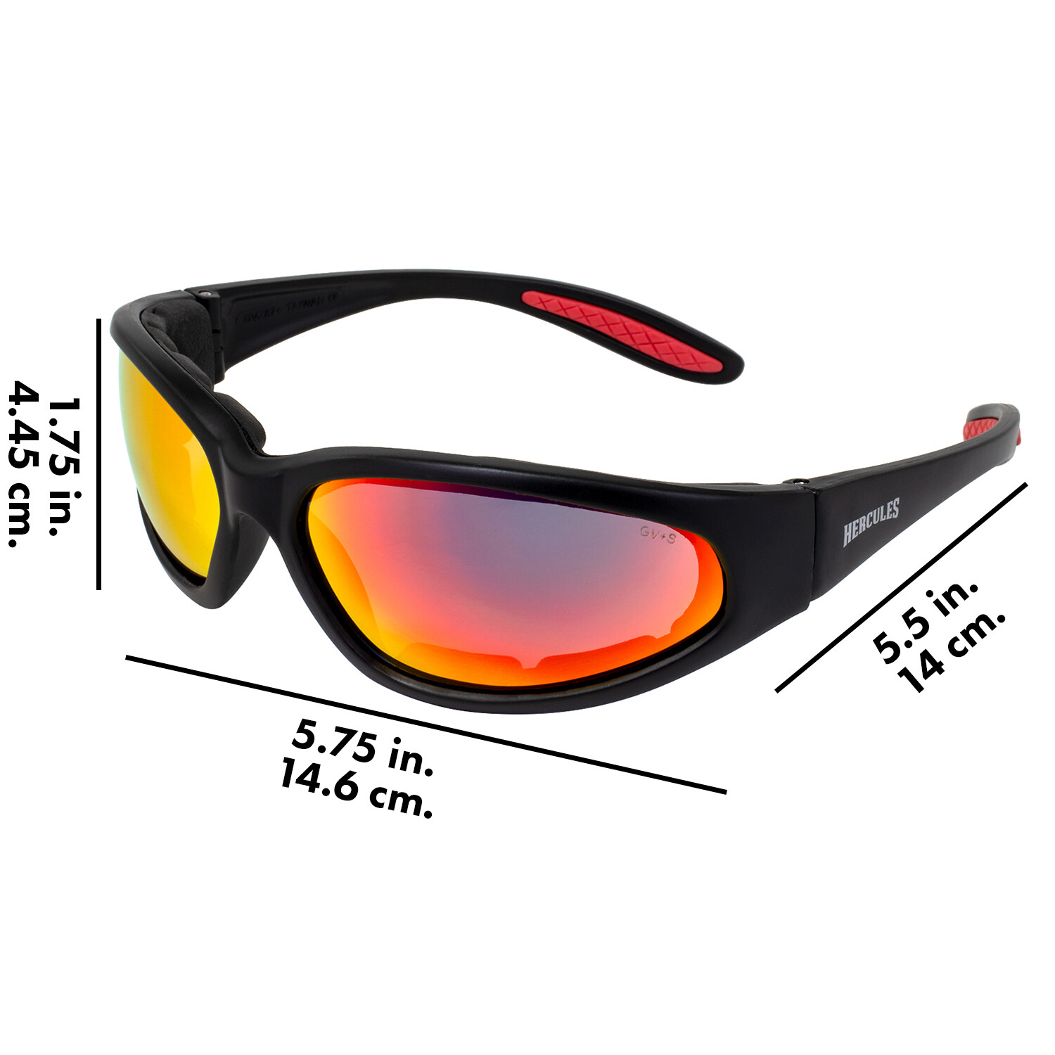 Hercules Safety Glasses Z87.1 G-TECH RED SHATTERPROOF POLYCARBONATE LENS