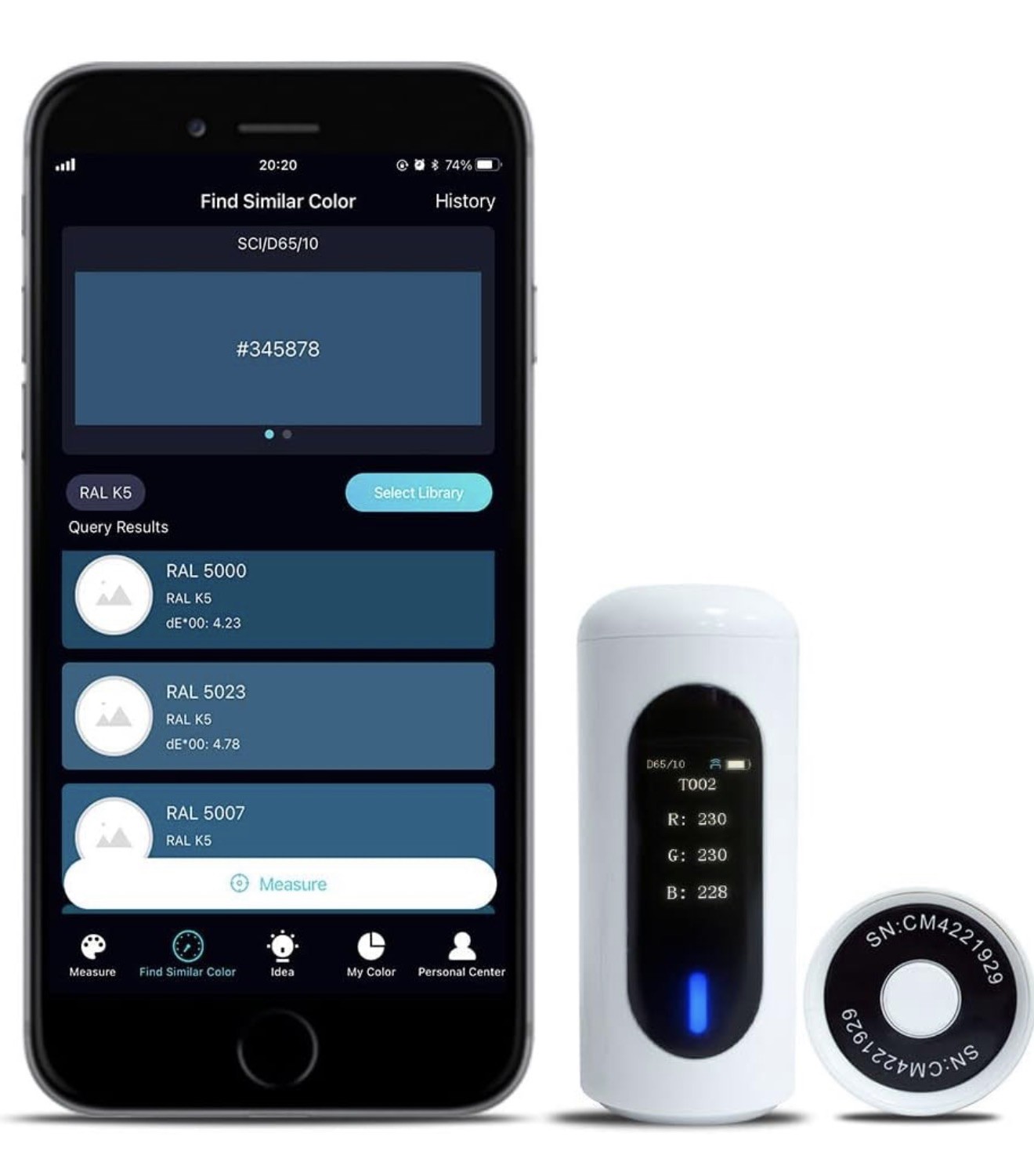 VEYKOLOR Color Sensor Colorimeter, Stand-alone and APP, Measuring Lab, RGB,…