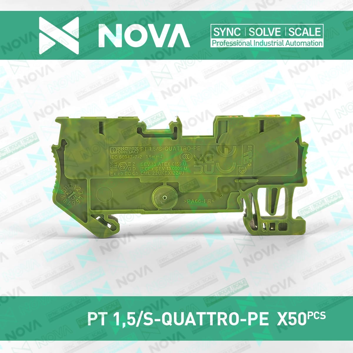50pcs New PT Push-in Terminal Block PT1,5/S-QUATTRO-PE 3208333