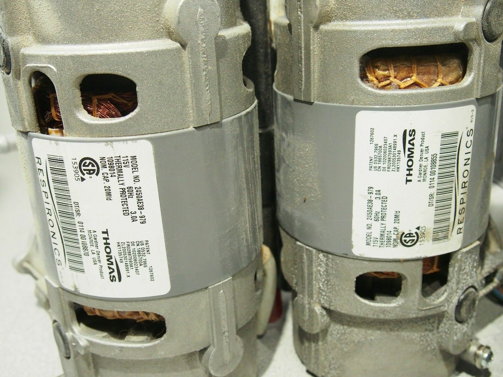 Thomas 2450AE Fasco KS67050 Vacuum Air Compressor Pump 20-27 In Hg 60-100 Psi