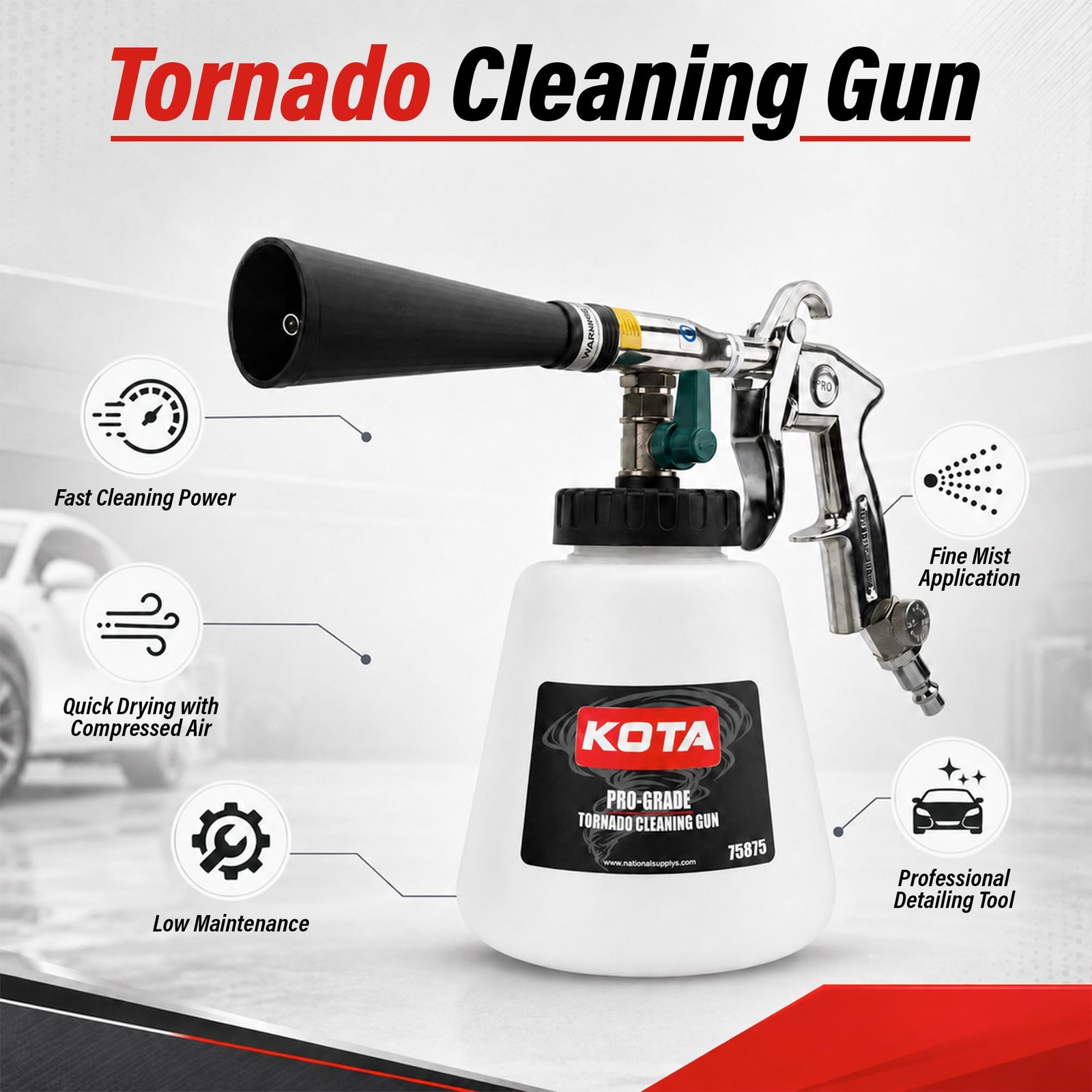 LAUCO Tornado High Pressure Air Gun Kit, Tornado Car Cleaning Gun, Tornado Air