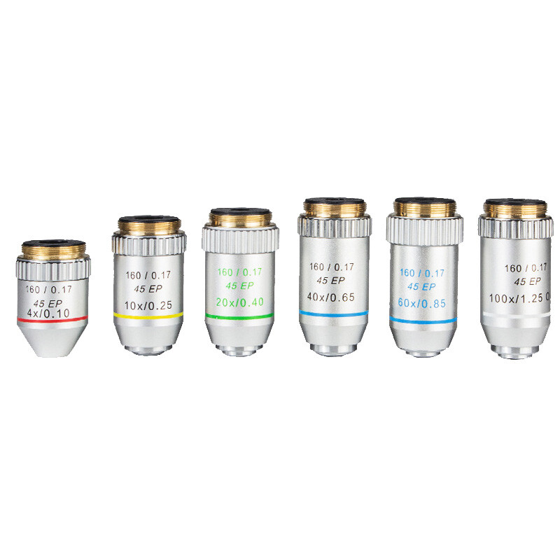 4X 10X 40X 100X Semi Plan Achromatic Objective Lens for Biological Microscope